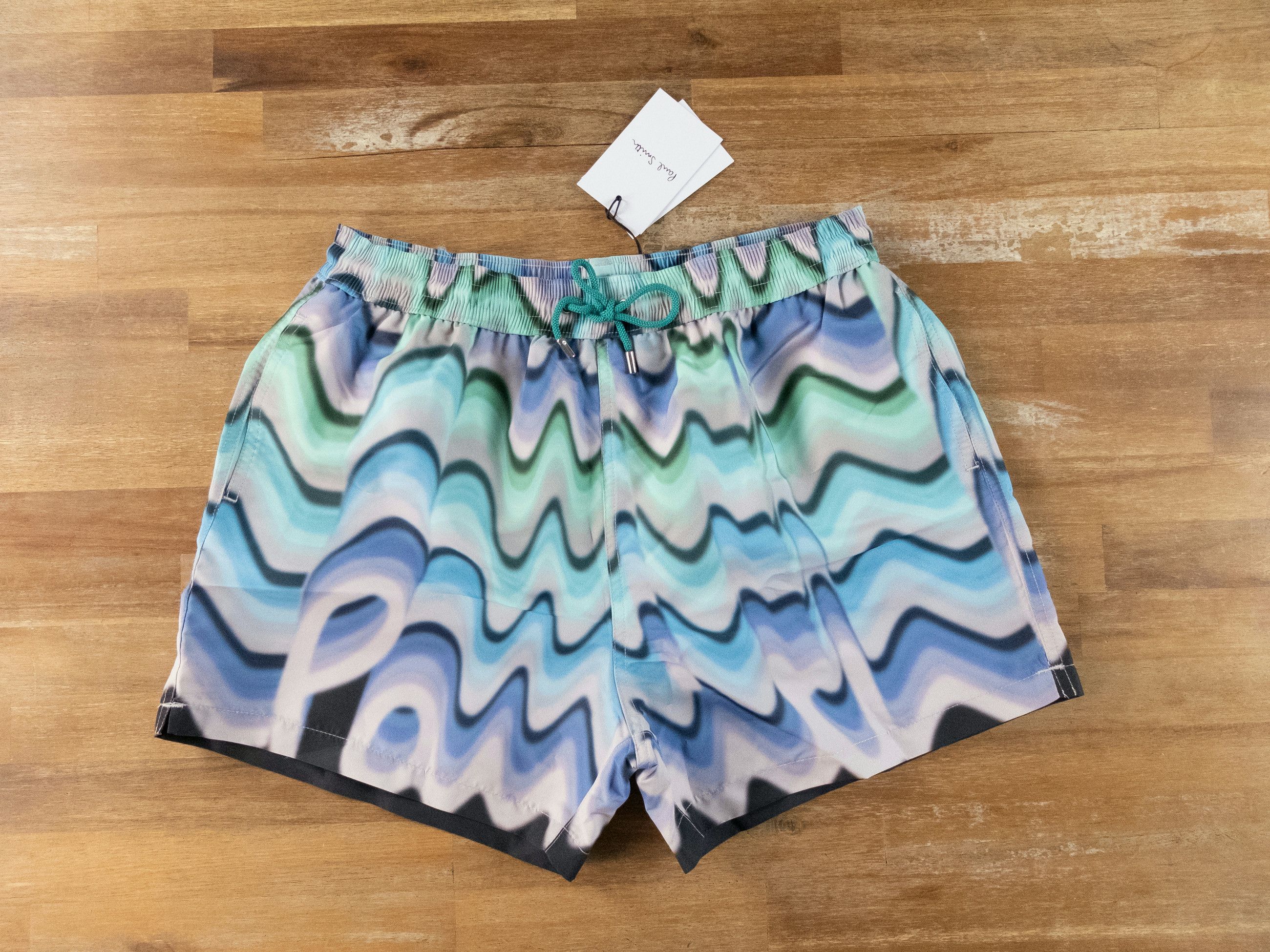 Paul Smith PAUL SMITH blue gradient logo print swim shorts Medium Size US 32 / EU 48 - 1 Thumbnail