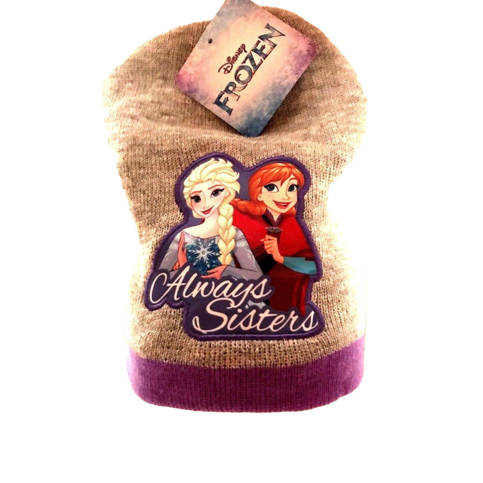 Disney Disney Frozen Anna Elsa Gray Purple Knit Beanie Hat Cap New Size ONE SIZE - 4 Thumbnail
