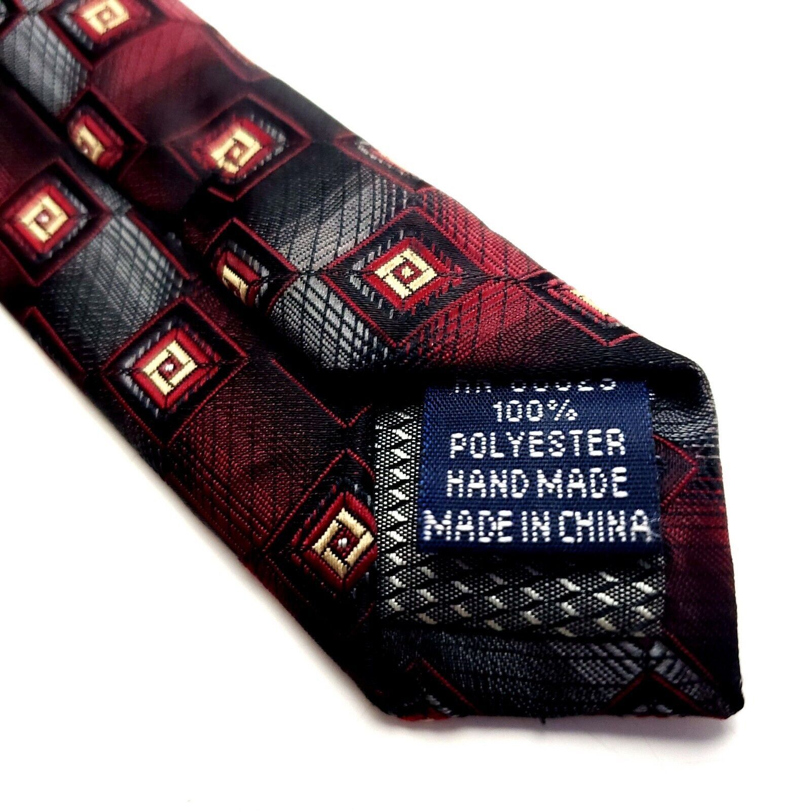 Croft & Barrow Croft Barrow Polyester Tie Red Geometric Skinny Gray Size ONE SIZE - 5 Thumbnail