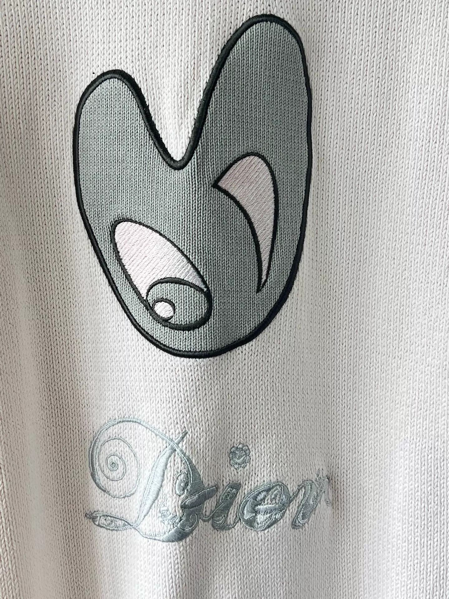 Dior DiorxArtistShort-SleeveKnitTopSGrayEmbroideredLogo Size S / US 4 / IT 40 - 5 Thumbnail