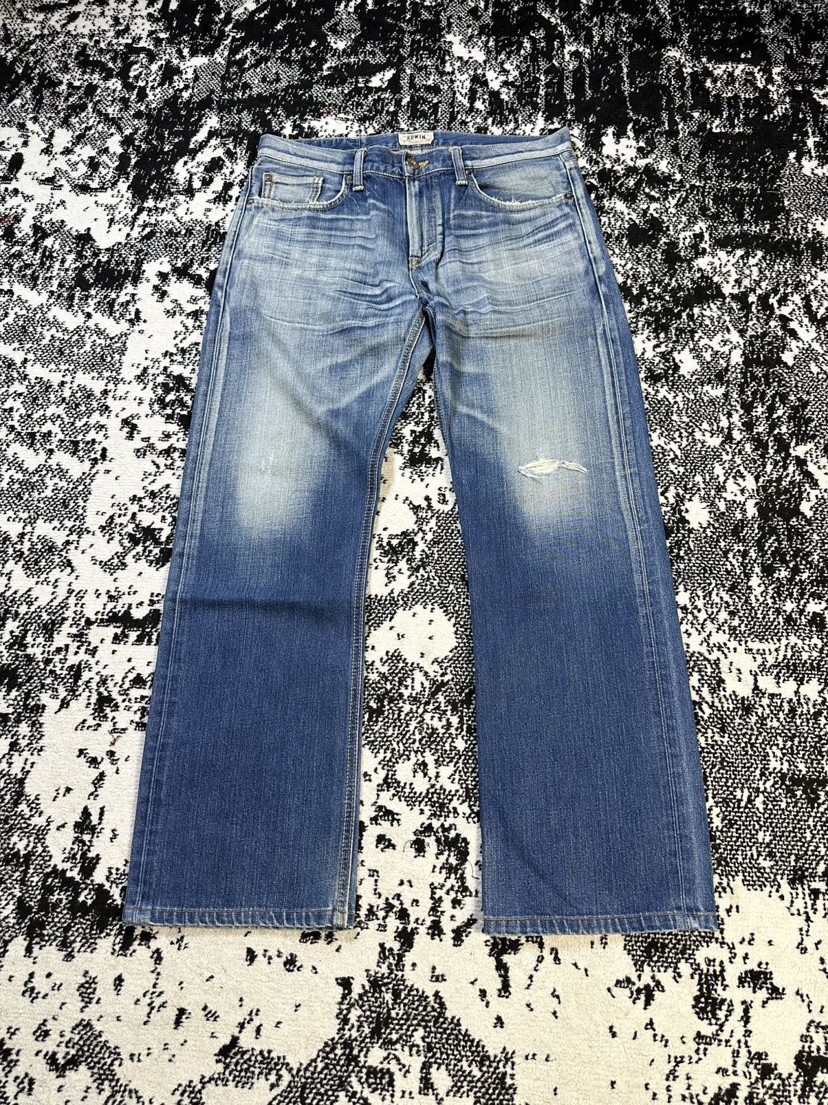 Sugar Cane 2000s Edwin Blue Trip Mud Wash Jeans Size US 33 - 1 Thumbnail
