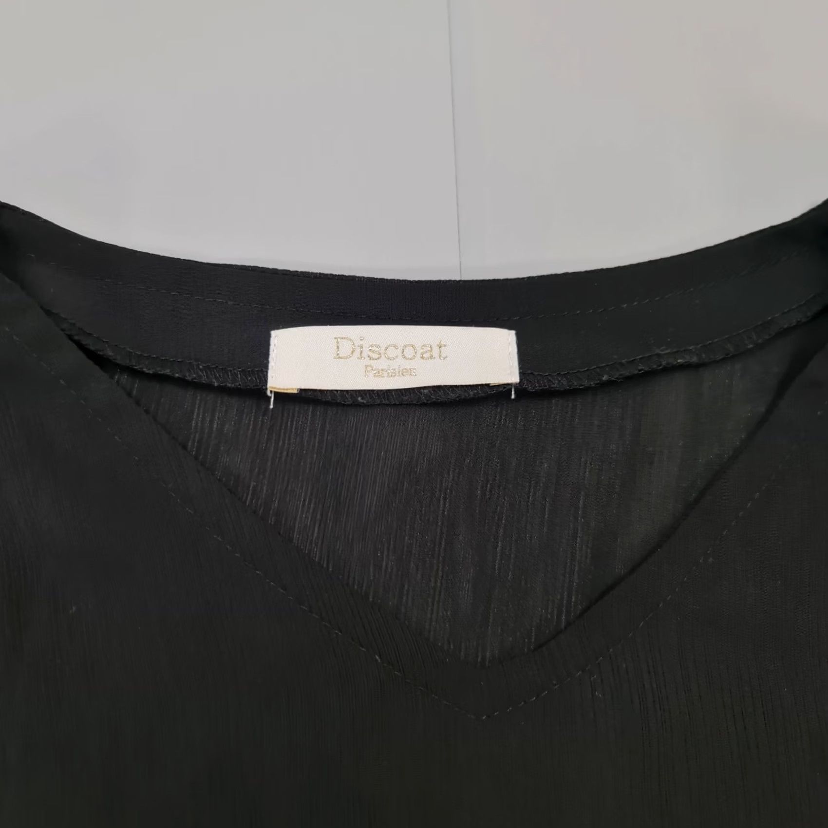 Vintage Discoat Parisien Womens Dress Black S Midi Short Sleeve V-Neck Pullover Casual Fashion Size 28" / US 6 / IT 42 - 5 Thumbnail