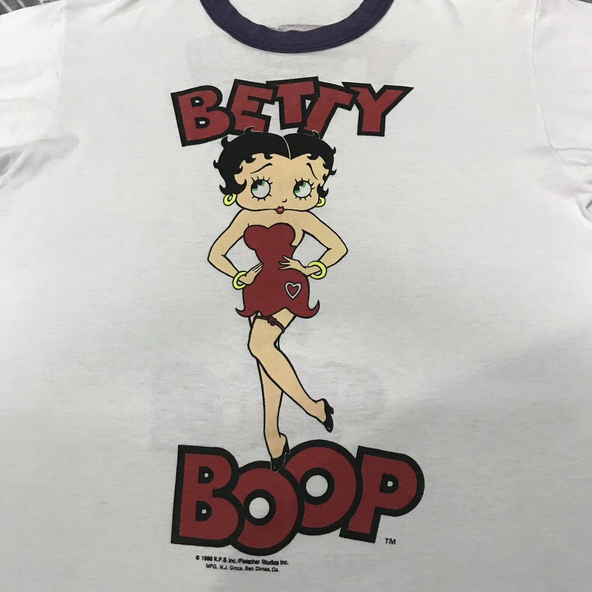 Cartoon Network × Vintage VINTAGE Betty Boop Mirror Print Ringer cr1988 Size US L / EU 52-54 / 3 - 9 Thumbnail