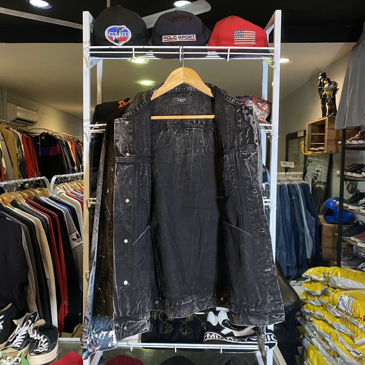 Amiri Black Graffiti Paint Splatter Denim Trucker Jacket Size US M / EU 48-50 / 2 - 3 Thumbnail