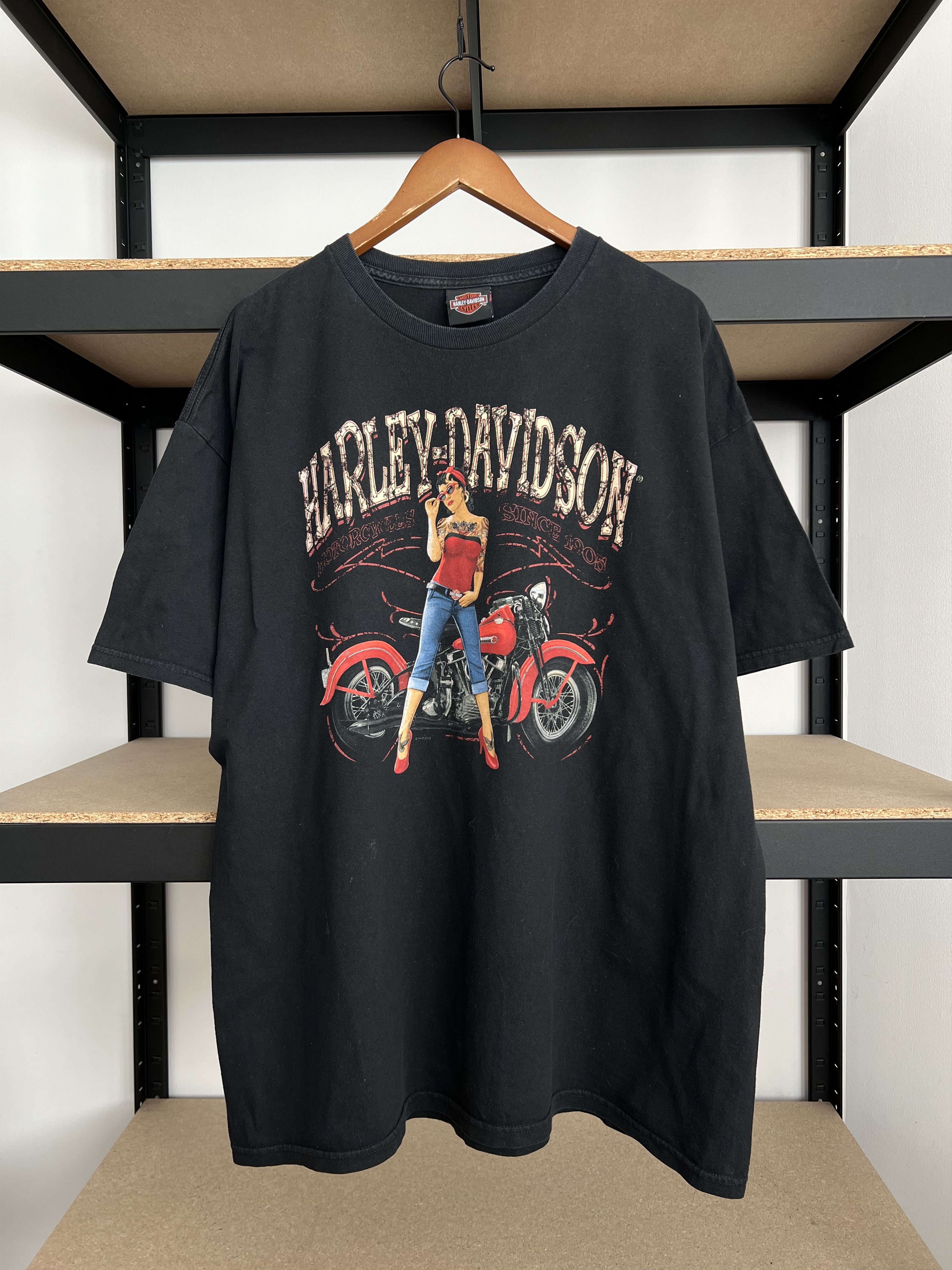 Harley Davidson Vintage 2013 Harley Davidson Sexy Girl Ohio Black T-shirt Size US XL / EU 56 / 4 - 3 Thumbnail