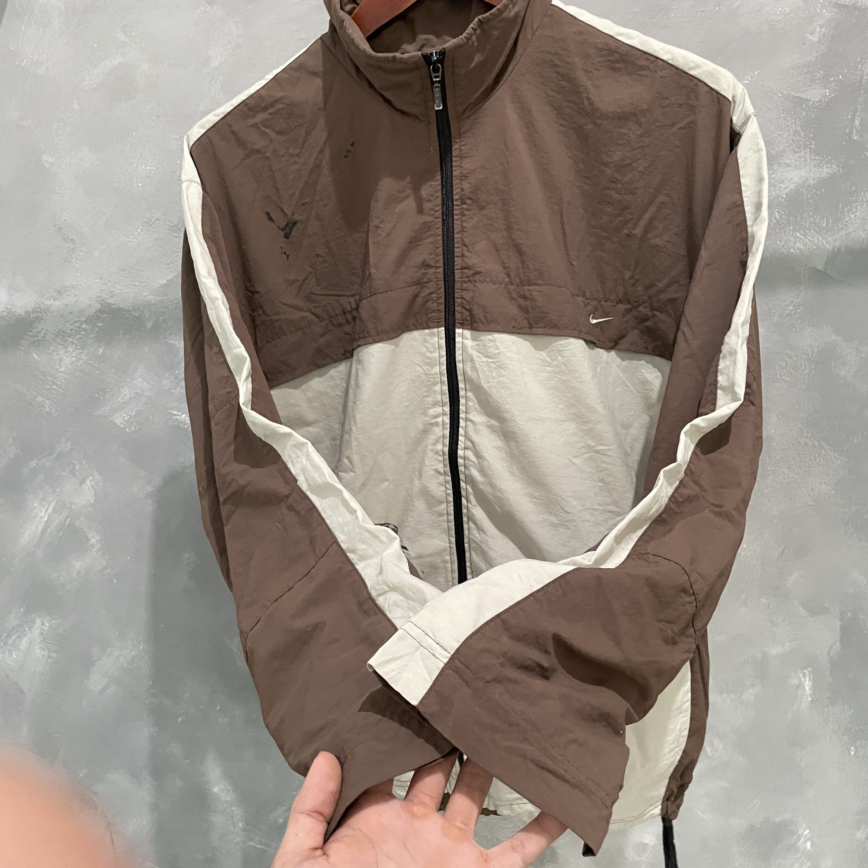 Nike Rare Vintage 00s Nike Brown Track Suit Jacket ERD Grunge Size US L / EU 52-54 / 3 - 7 Thumbnail
