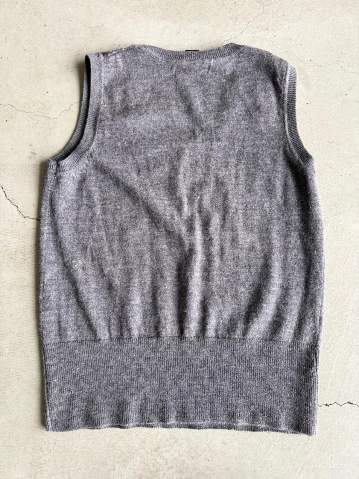 Other Marina Luna / Merino Wool Argyle Sweater Vest / Gray Purple Size M / US 6-8 / IT 42-44 - 5 Thumbnail