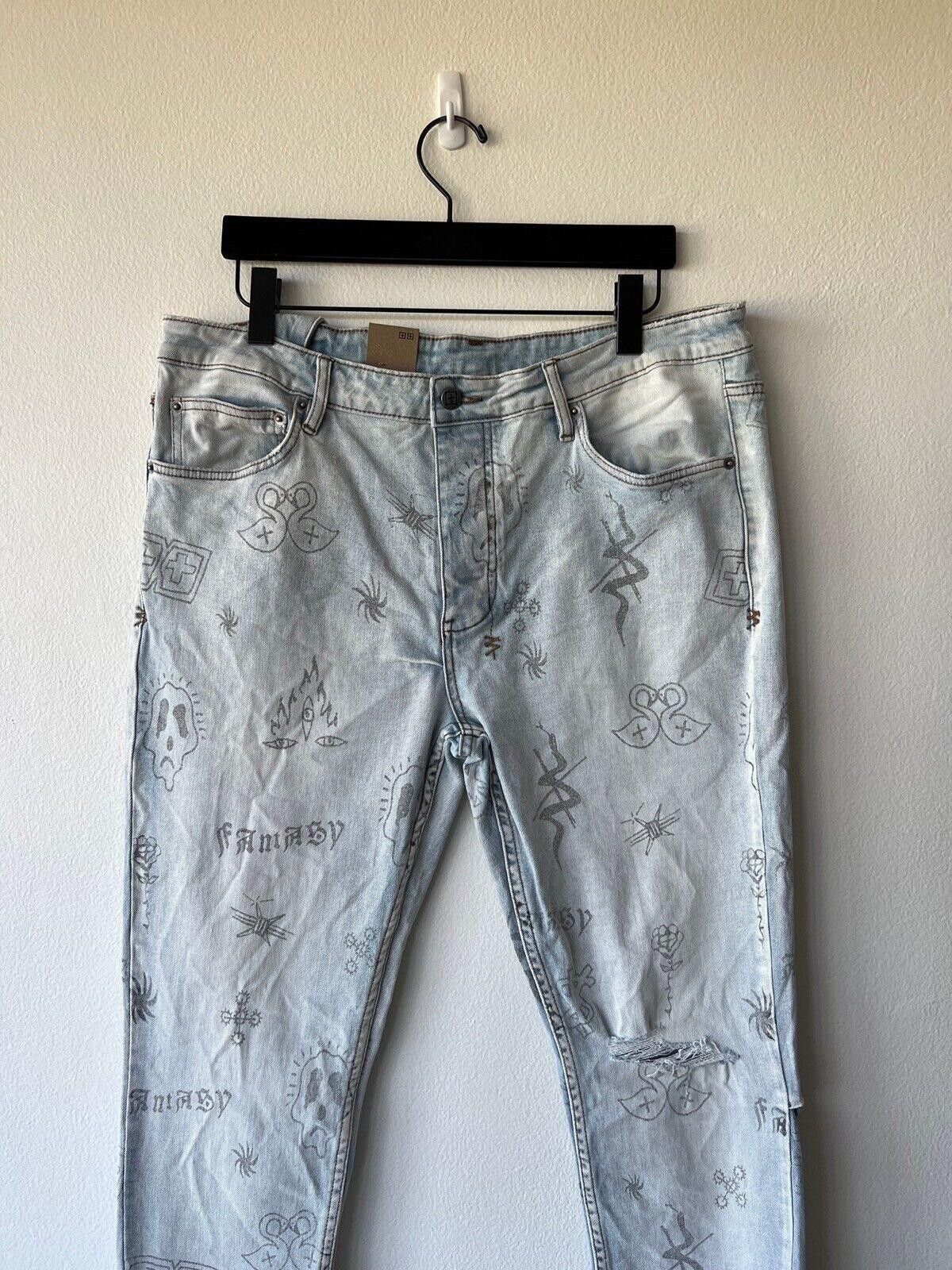 Ksubi new Ksubi mens denim jean chitch 38 blue stik n poke print Size US 38 / EU 54 - 2 Thumbnail