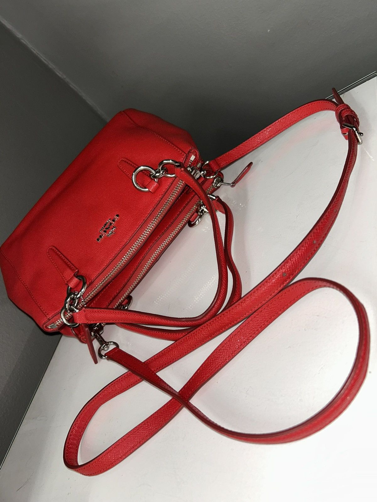 Coach Coach Bright Red Mini Christie Carryall Satchel Crossbody Size ONE SIZE - 4 Thumbnail