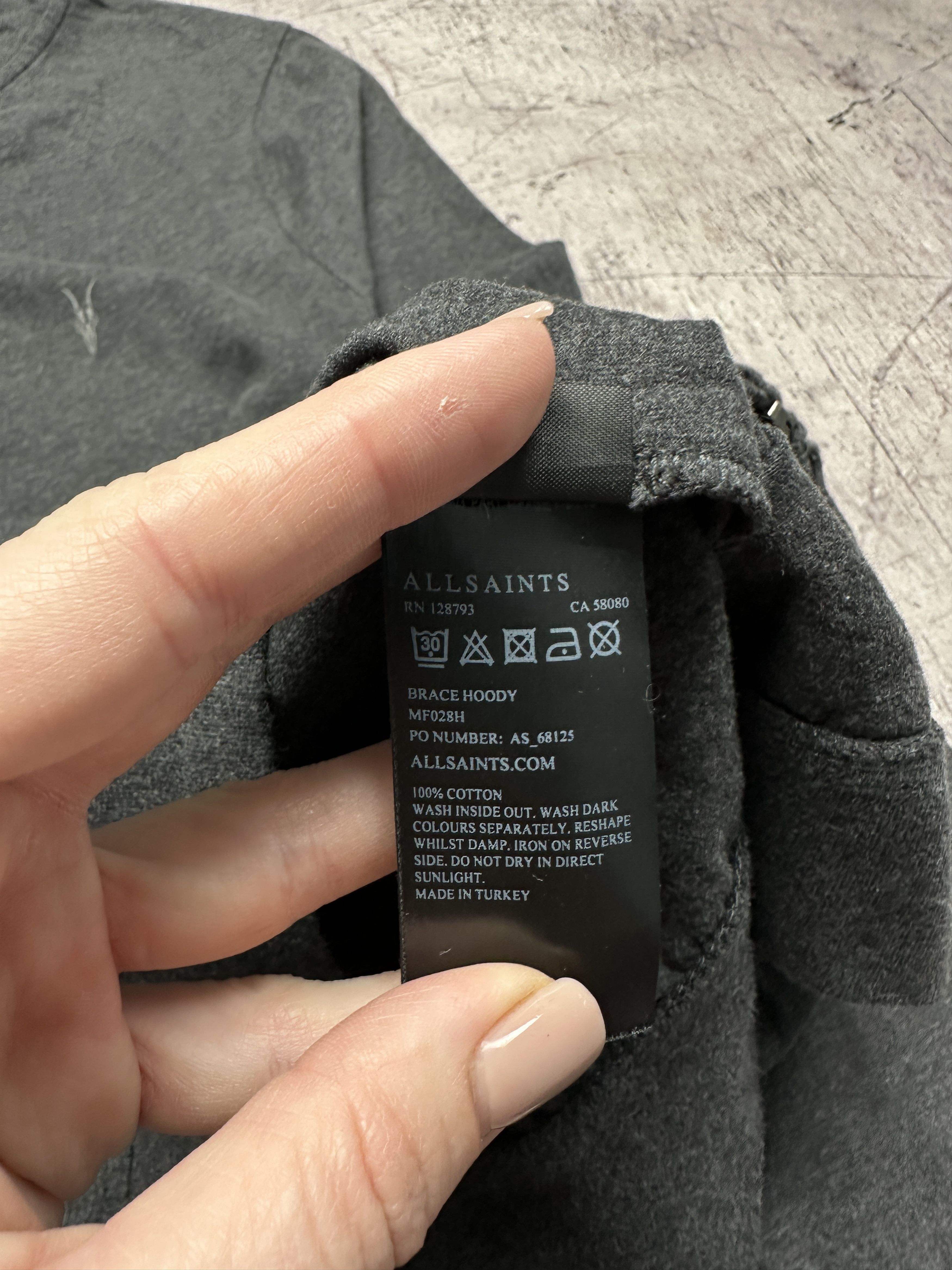 Allsaints Allsaints Mens Light Brace Zip Hoodie Size US S / EU 44-46 / 1 - 5 Thumbnail