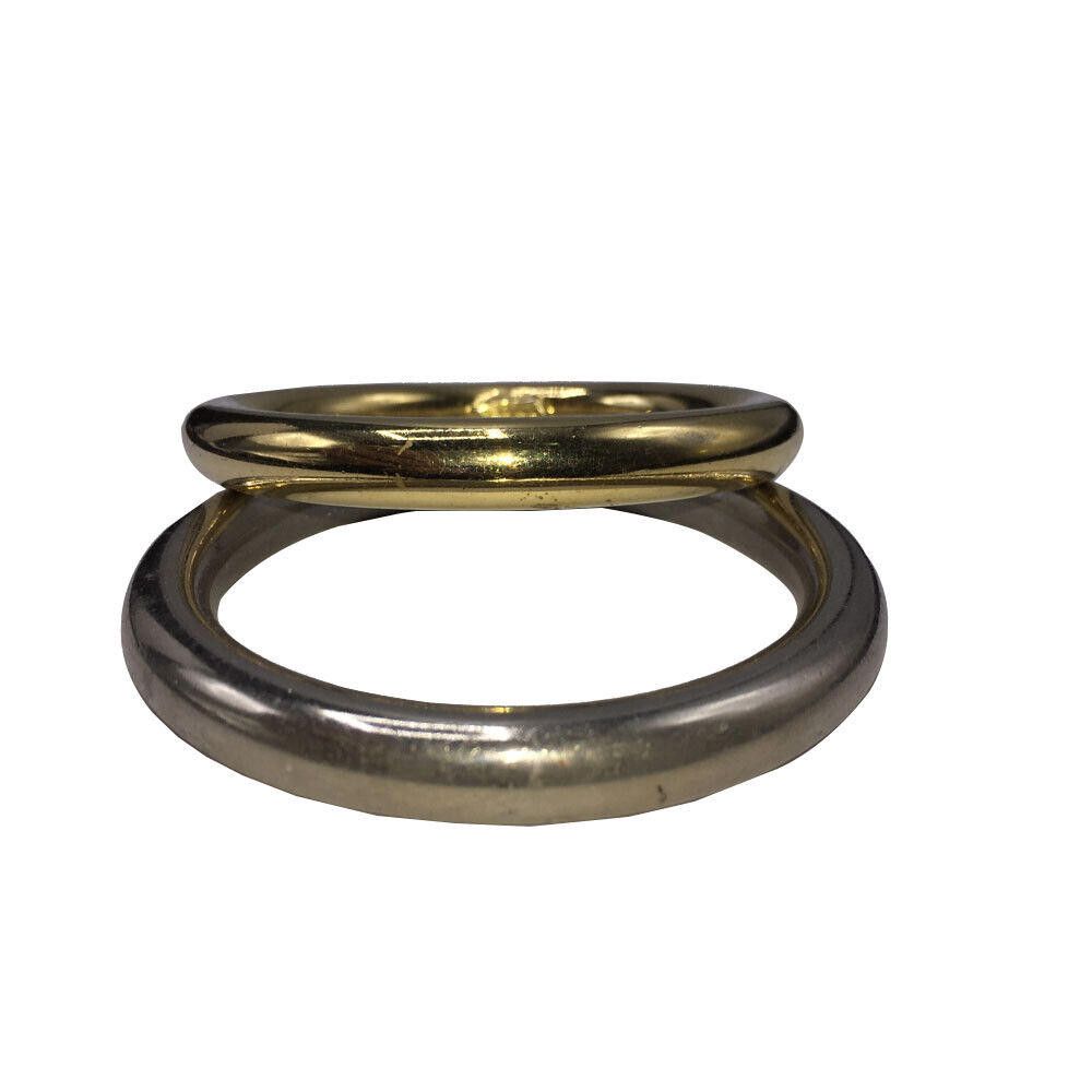 Designer Judith Leiber Silver Tone and Gold Tone Smooth Bangle Pair Size ONE SIZE - 1 Thumbnail