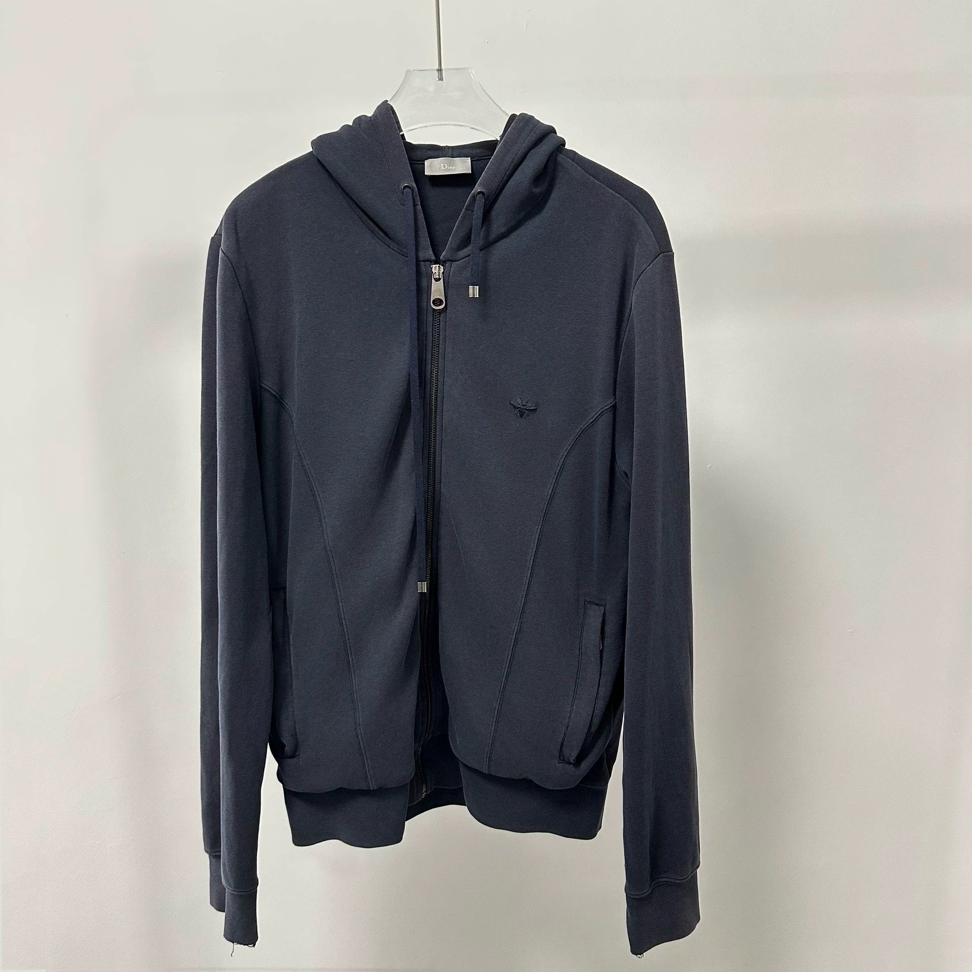 Dior Dior Distressed Black Bee Arm Ripped Zip Hoodie Size US M / EU 48-50 / 2 - 1 Thumbnail