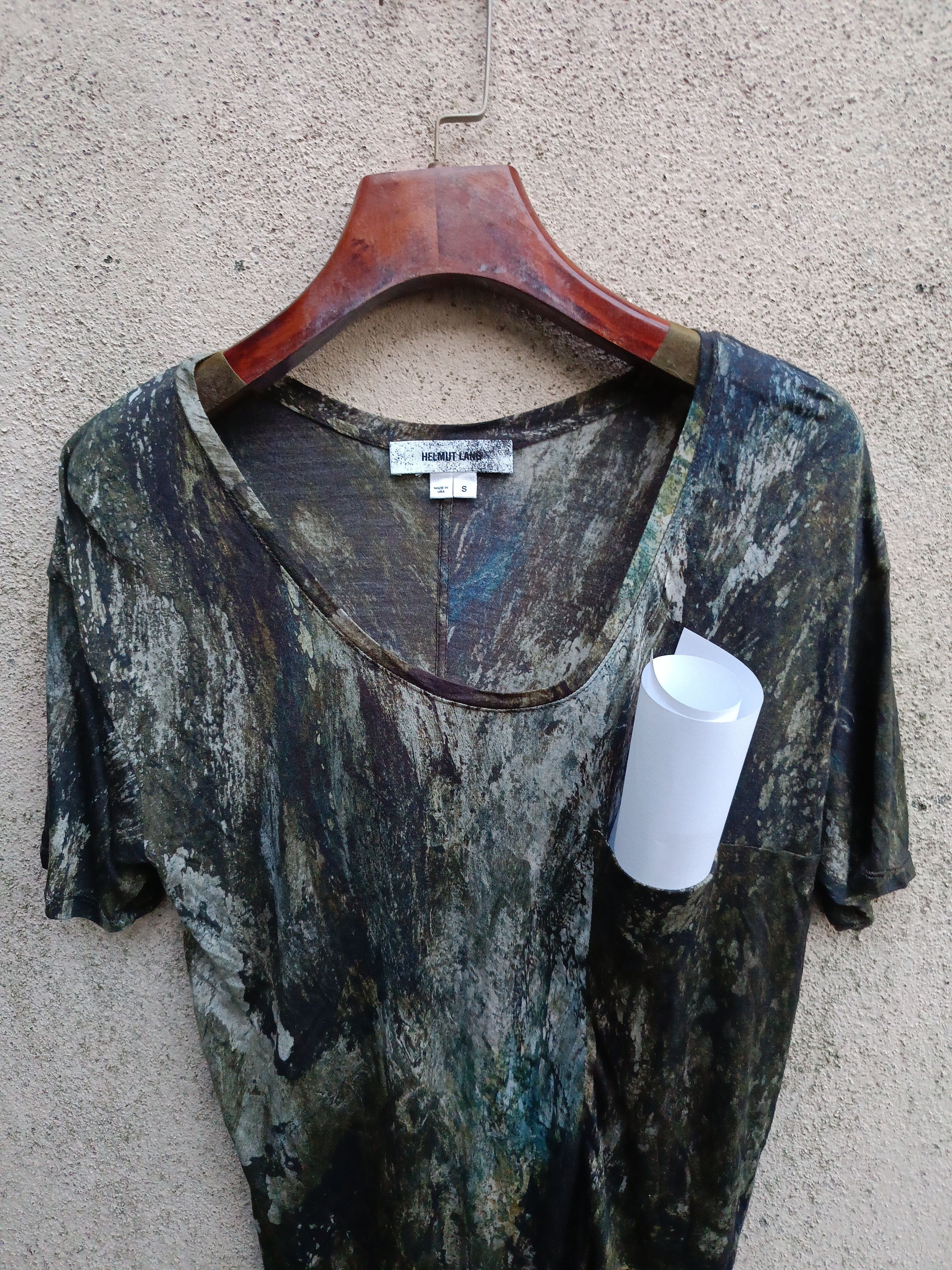 Helmut Lang HELMUT LANG FABRIC RAVEN OVERPRINT SINGLE POCKET RAYON SHIRT Size US S / EU 44-46 / 1 - 6 Thumbnail