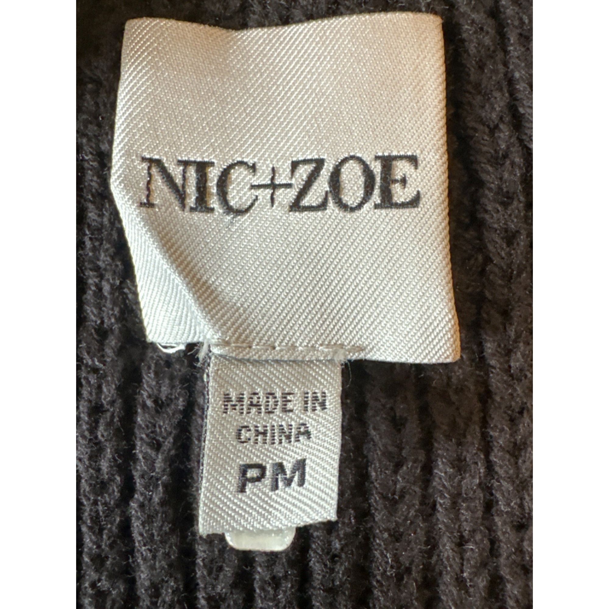 NIC+ZOE Nic and Zoe Womens Black Sweater With Multicolor Stripes Cot Size M / US 6-8 / IT 42-44 - 3 Thumbnail