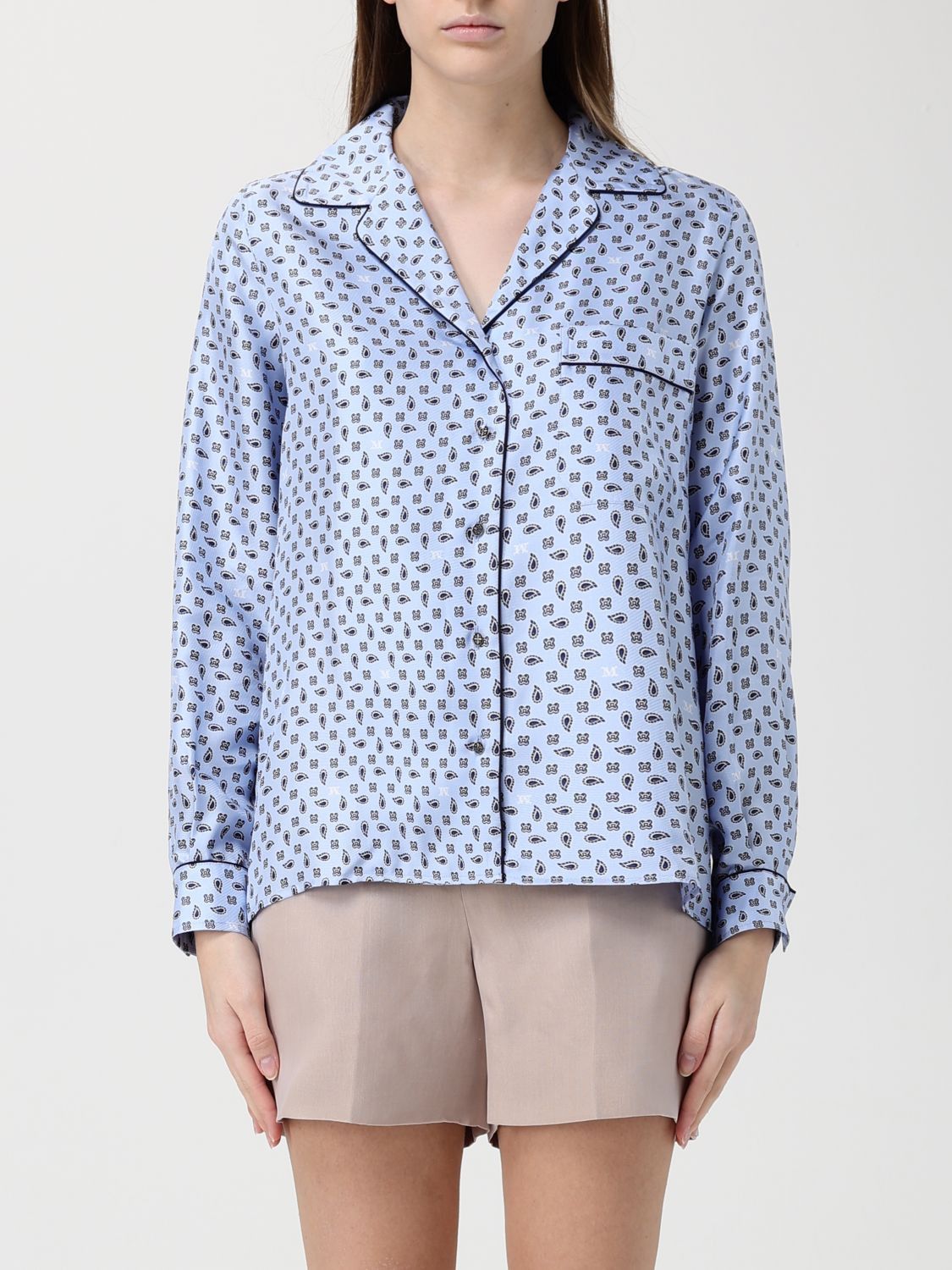 Max Mara Max Mara Shirt Woman Gnawed Blue Size S / US 4 / IT 40 - 1 Thumbnail