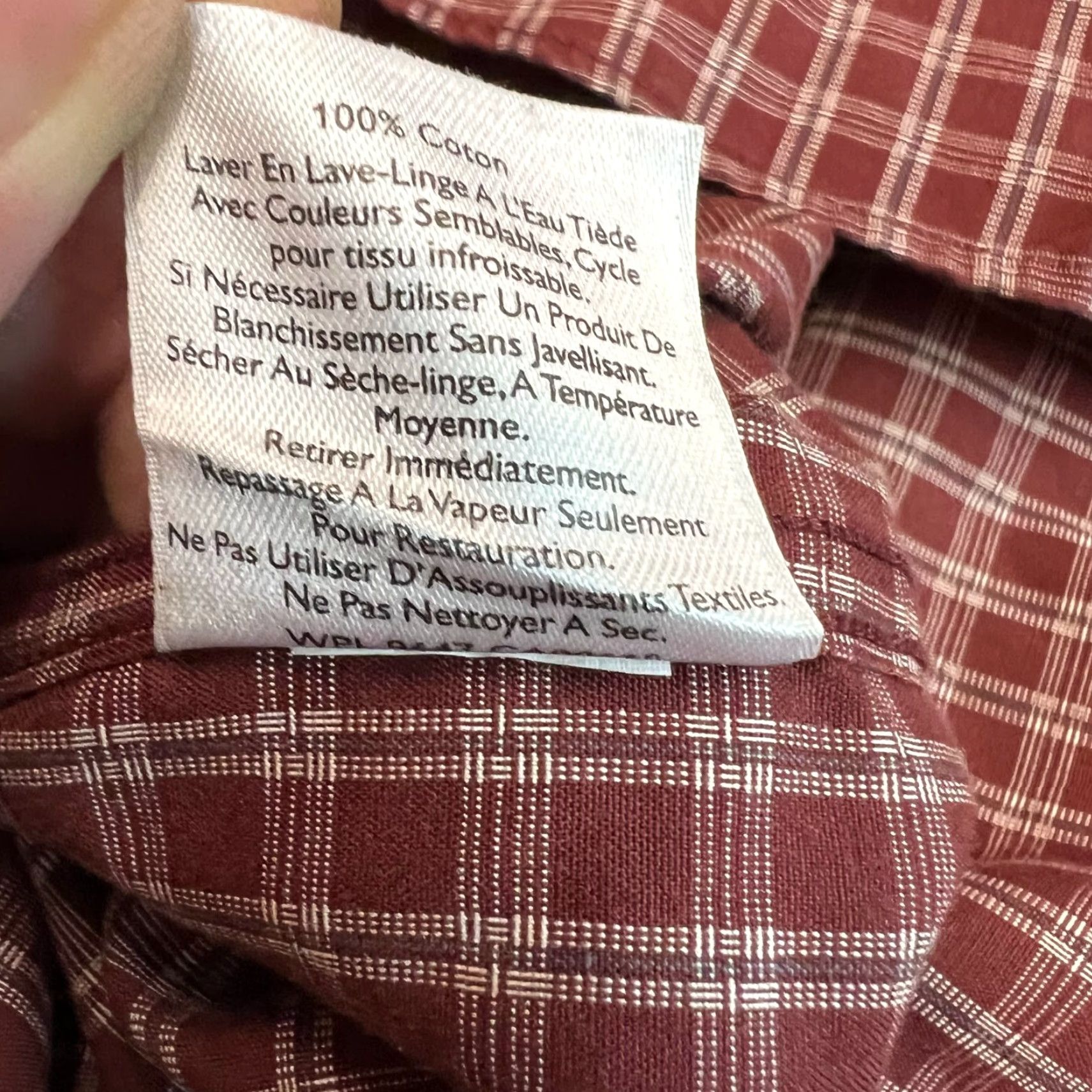 Eddie Bauer Eddie Bauer Button Down Shirt Mens LT Maroon Long Sleeve Check Size US L / EU 52-54 / 3 - 7 Thumbnail