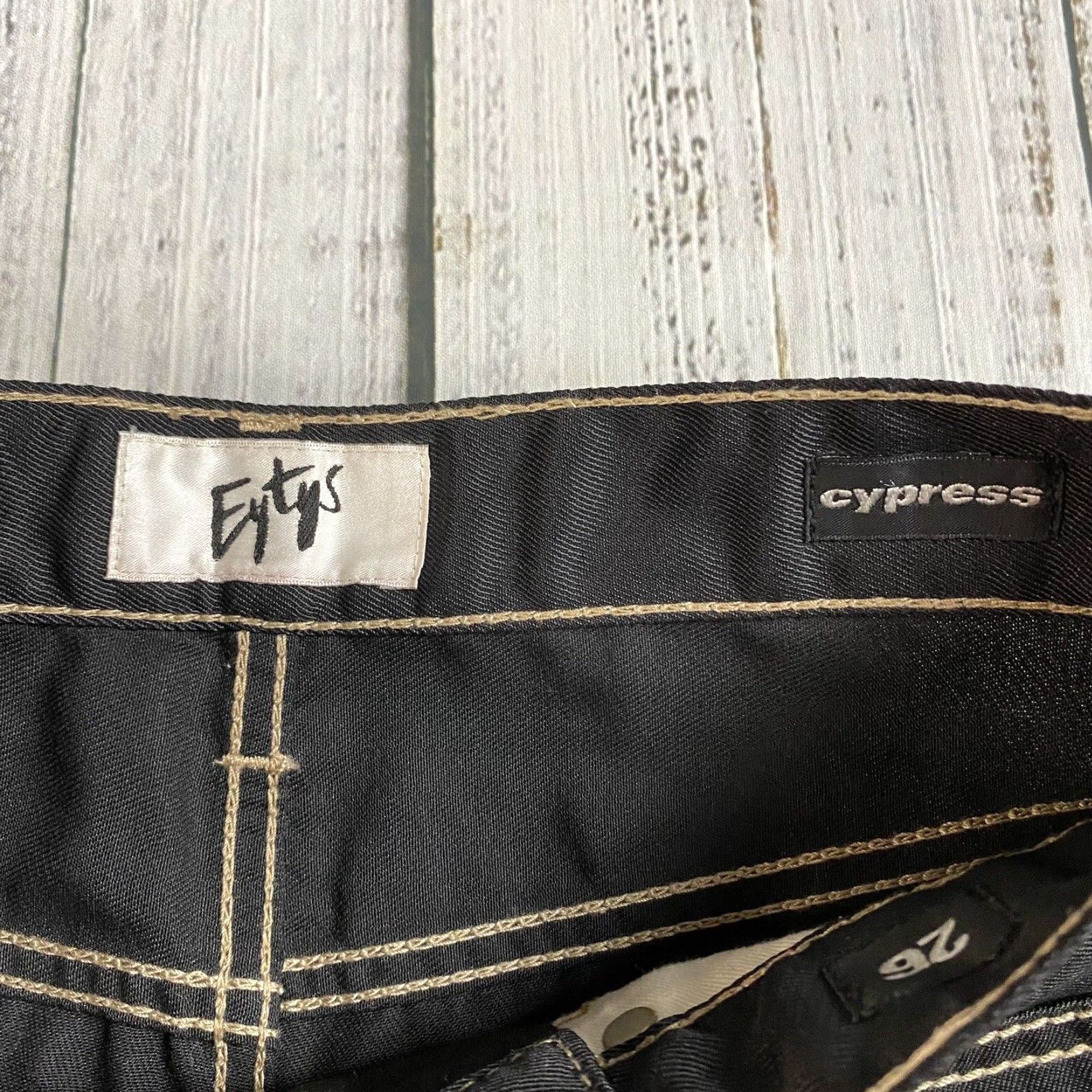 Eytys EYTYS Jeans 26 Black TAR Accented Designer Rick Owens 33.5L Glossy Size US 26 / EU 42 - 4 Thumbnail