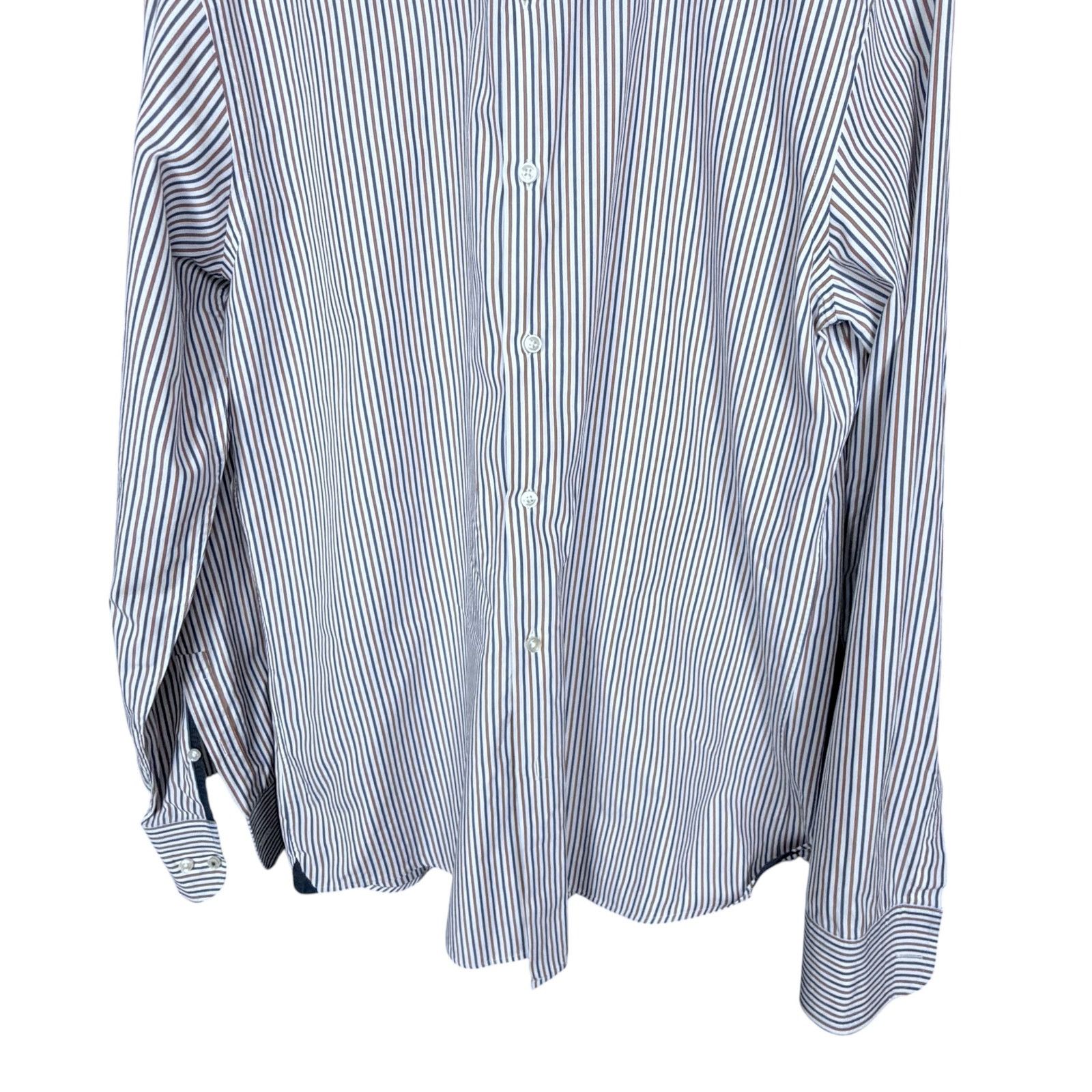 Hugo Boss Boss x Nordstrom Men 44 17.5 Long Sleeve Striped Dress Shirt Size US XL / EU 56 / 4 - 4 Thumbnail