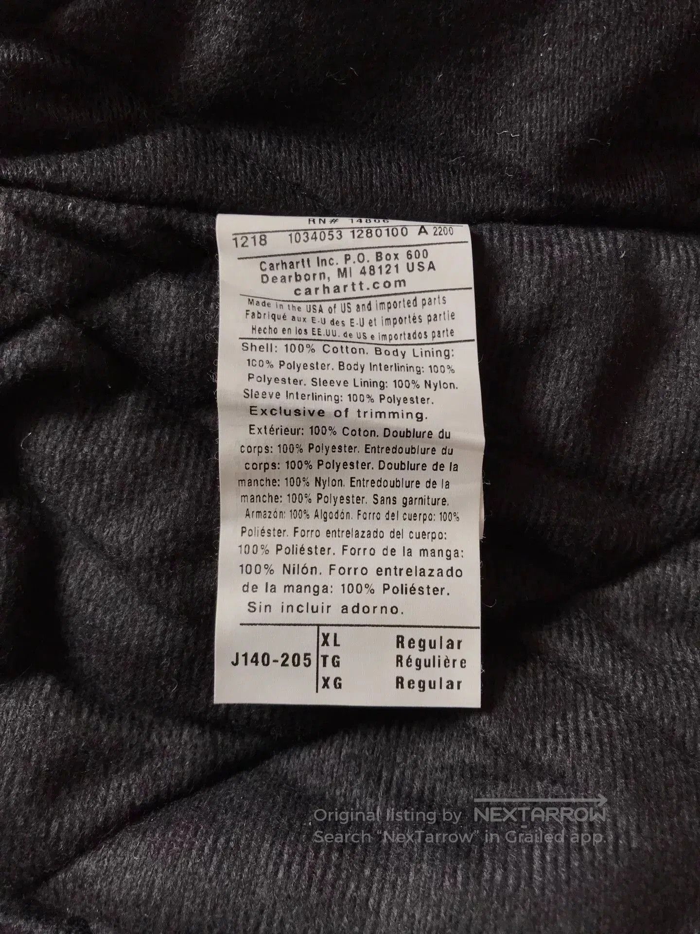 Carhartt Carhartt J140 Hooded Canvas Jacket. Size US XL / EU 56 / 4 - 9 Thumbnail