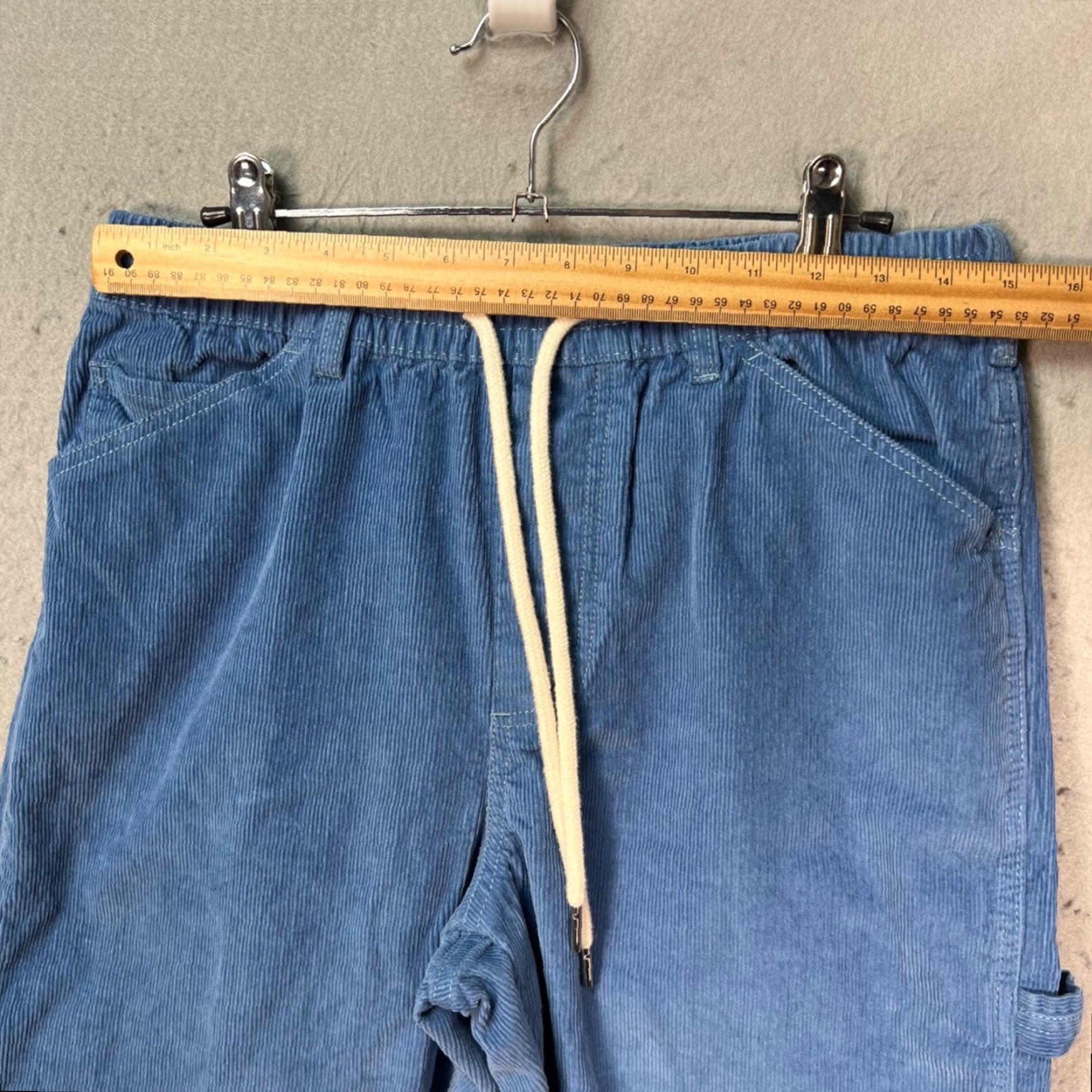 Bdg BDG Mens Medium Blue Corduroy Carpenter Jogger Pants Elastic Waist-Flat Front Roomy Casual Mens Pants Size US 31 - 5 Thumbnail