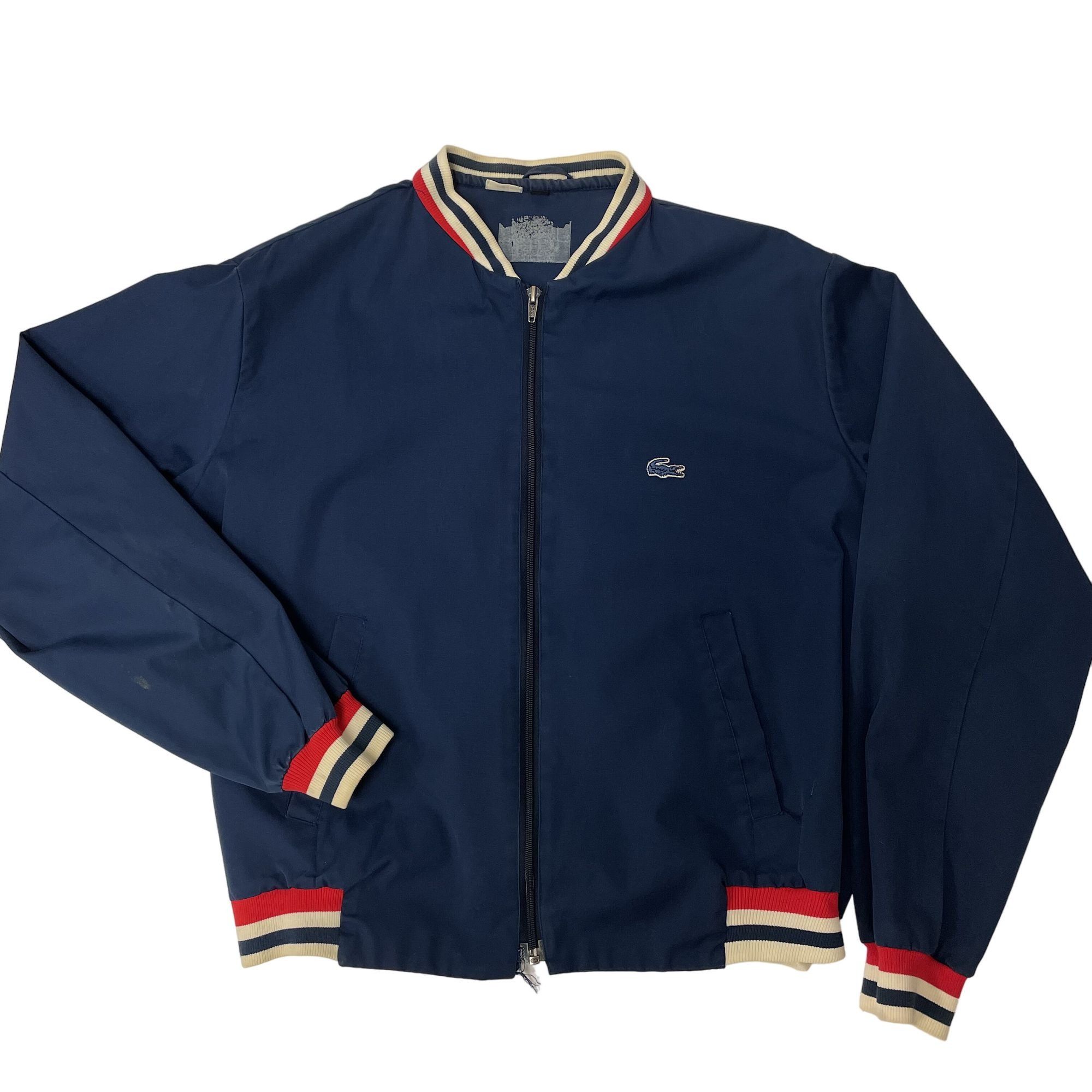 Izod Vtg Izod Lacoste Bomber RARE Red White RINGER Jacket Size US XL / EU 56 / 4 - 8 Thumbnail