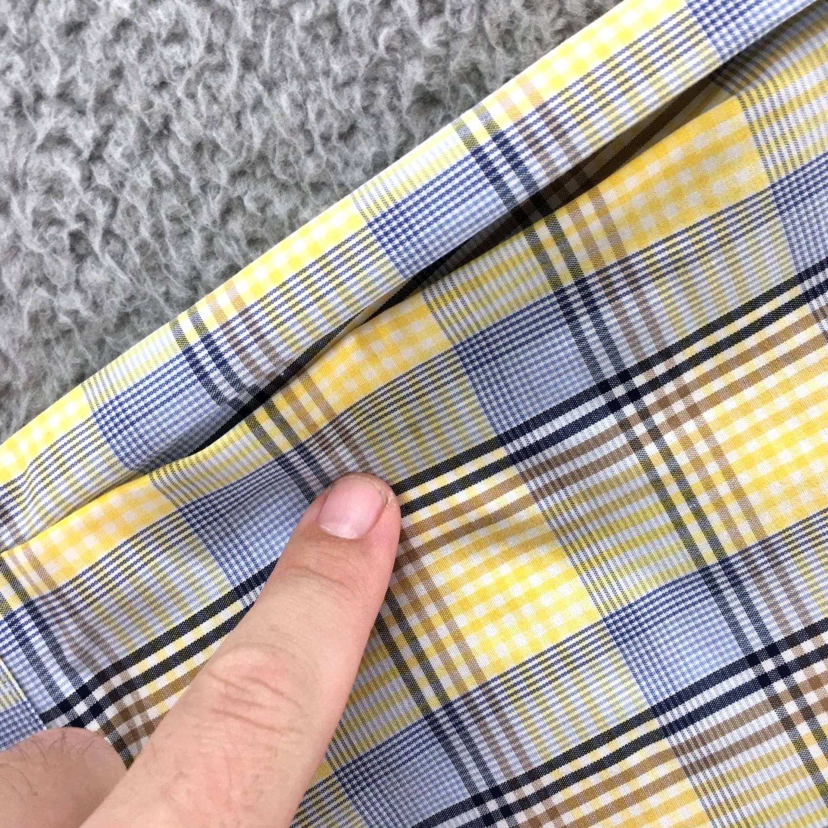 Vintage Forsyth of Canada Shirt Mens Large Yellow Blue Plaid Button-Up Classic Wool Blend Wrinkle Free Casual Size US L / EU 52-54 / 3 - 6 Thumbnail