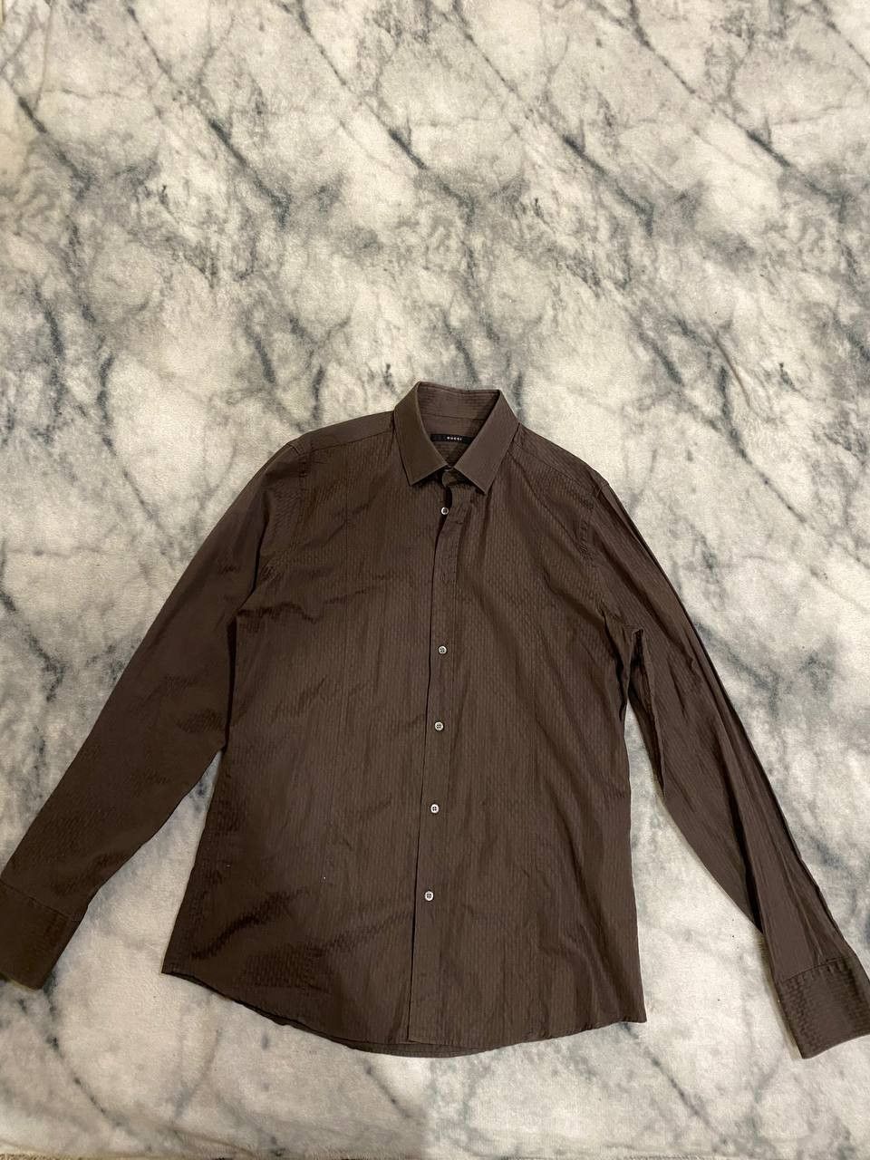 Gucci Gucci Brown GG Monogram Shirt Luxury Designer Button-Up Size US S / EU 44-46 / 1 - 5 Thumbnail