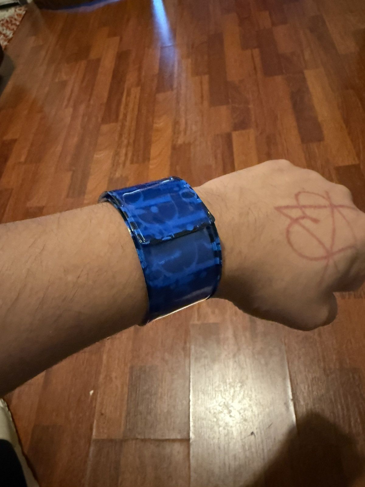 Dior 2002 Christian Dior Trotter Snap Bracelet monogram 3M blue Size ONE SIZE - 6 Thumbnail