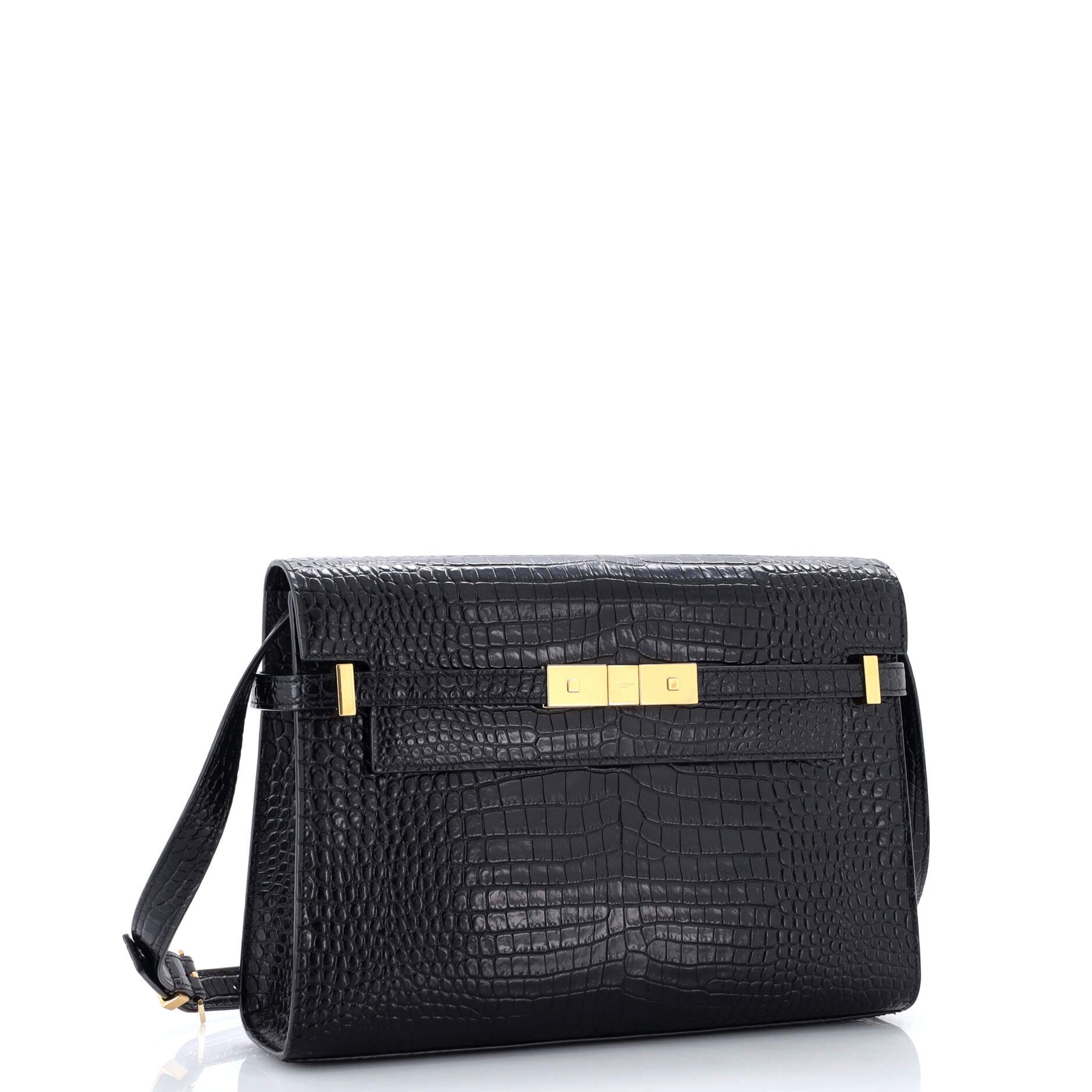 Saint Laurent Paris Saint Laurent Manhattan Shoulder Bag Crocodile Embossed Leat Size ONE SIZE - 1 Thumbnail