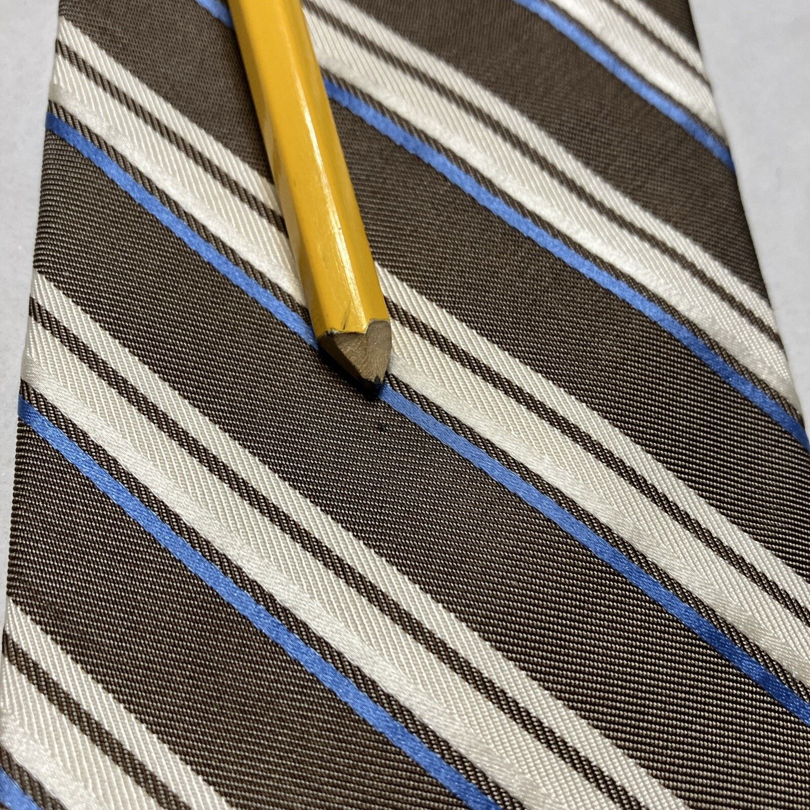 Brooks Brothers Brooks Brothers Tie Brown Blue Striped Business Formal Dance Size ONE SIZE - 6 Thumbnail