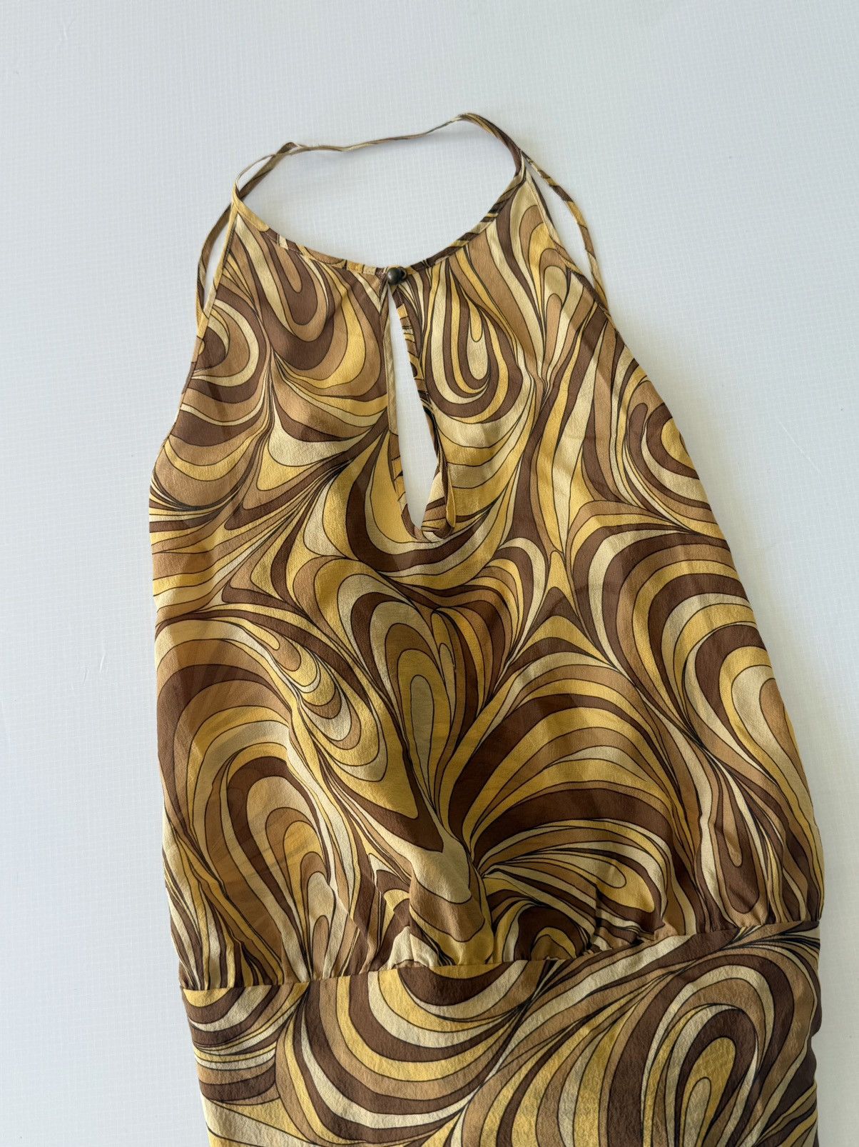 Celine Celine Yellow Swirl Print Silk Blouse Size XS / US 0-2 / IT 36-38 - 4 Thumbnail