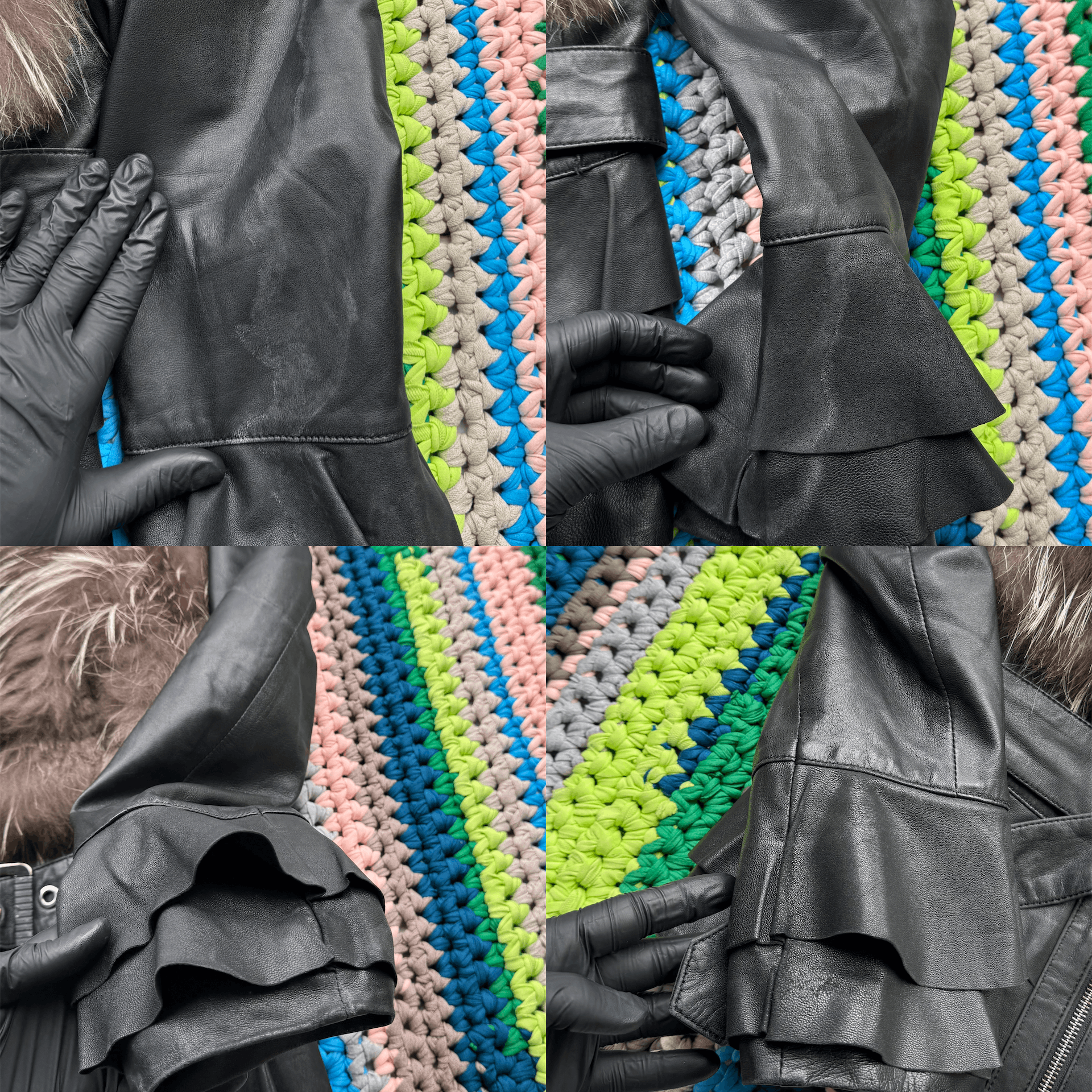 Hysteric Glamour Vintage Cropped Leather Jacket With Fur Details (V22)(D15) Size S / US 4 / IT 40 - 5 Thumbnail