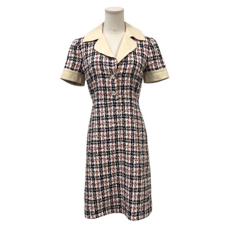 Gucci Gucci Tweed Check Midi Dress Size 40 Size S / US 4 / IT 40 - 1 Thumbnail