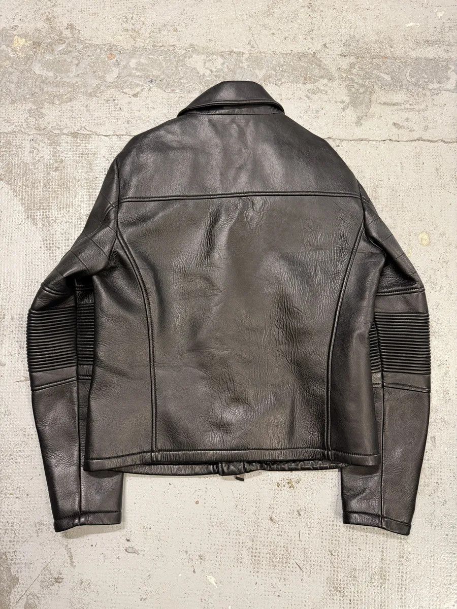 Emporio Armani SS2015 Emporio Armani Black Asymmetrical Biker Leather Jacket Size US L / EU 52-54 / 3 - 2 Thumbnail