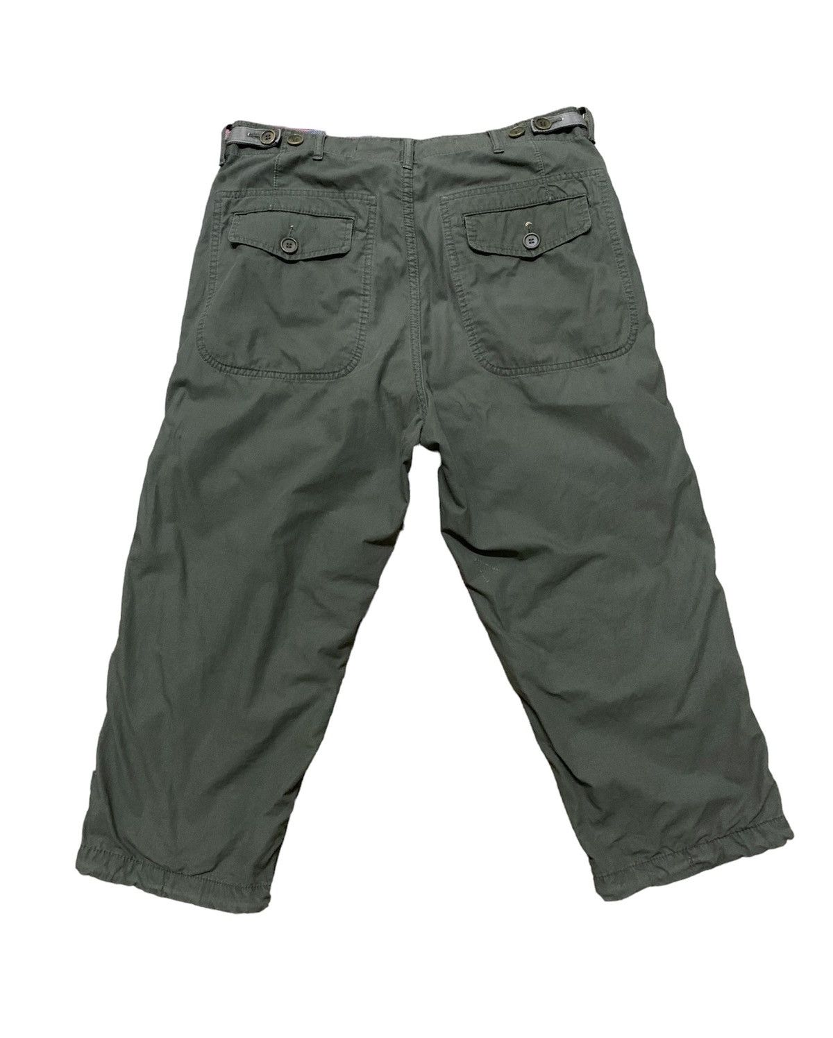 Comme des Garcons Homme × Rei Kawakubo CDG HOMME adjustable waist cotton 3Q pant Green Army Size US 31 - 7 Thumbnail