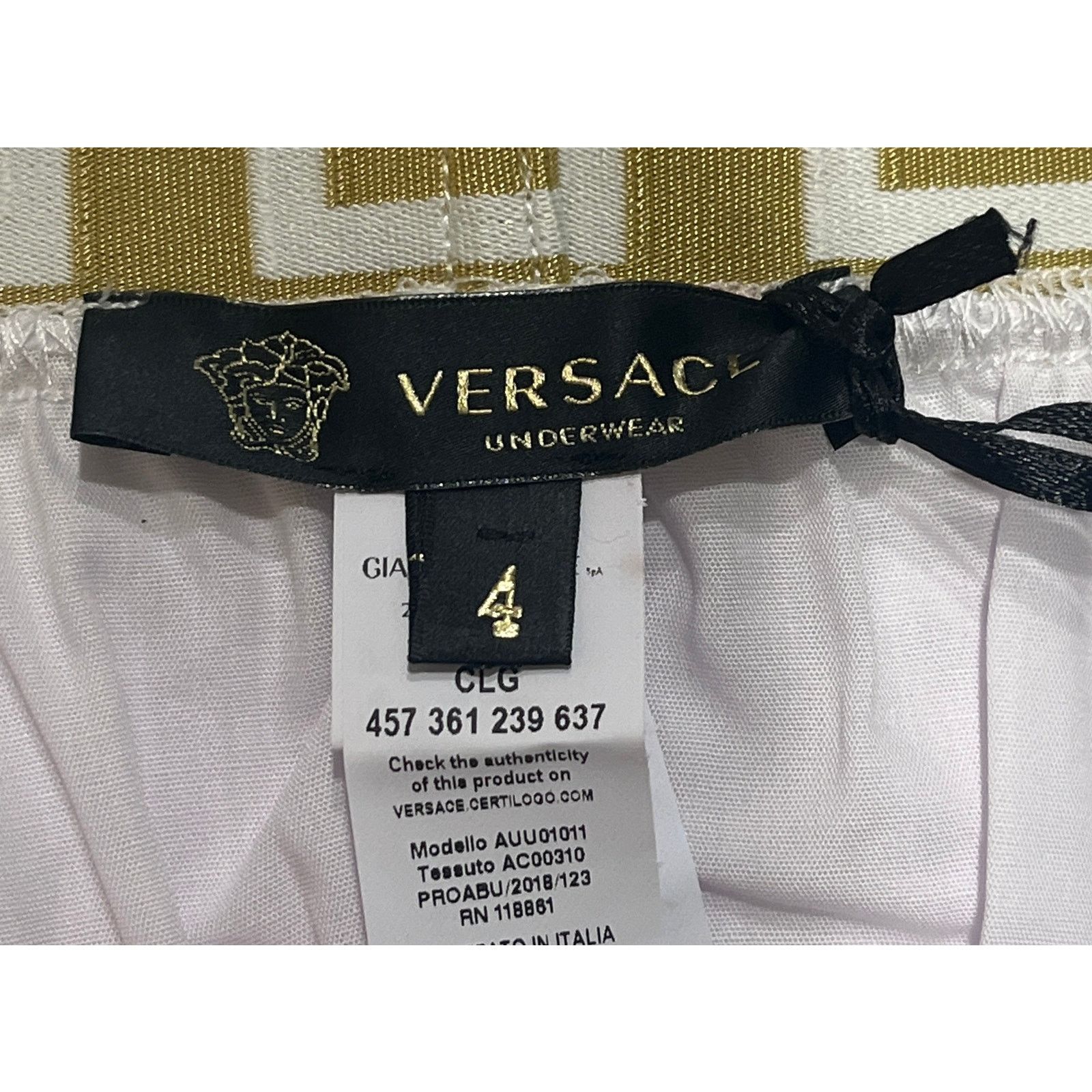 Versace 9-13 VERSACE Men's Boxer Brief Underwear White Size 4/ Small Size 30 - 4 Thumbnail