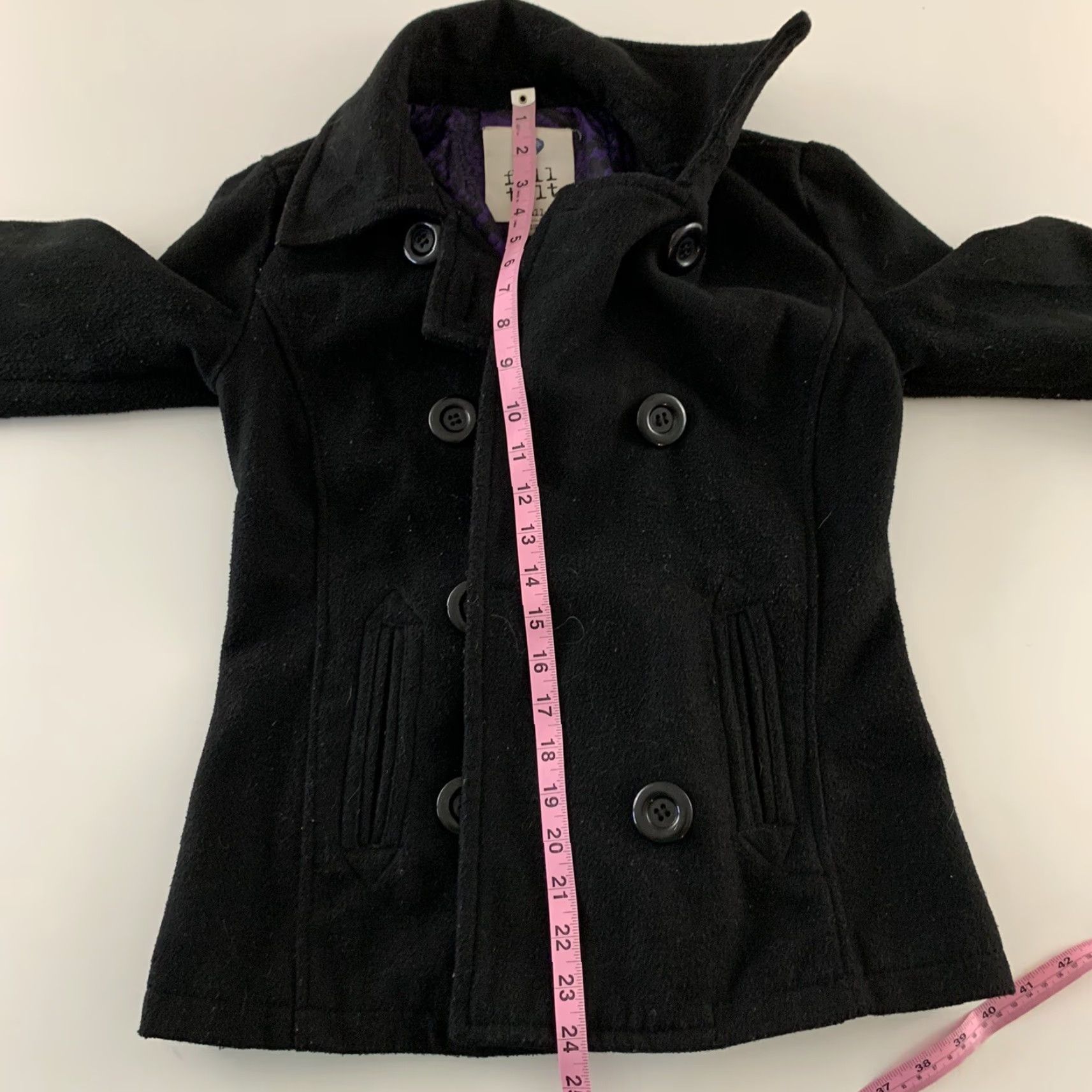 Vintage VINTAGE Full Tilt Pea Coat Jacket Women's S Solid Black Size S / US 4 / IT 40 - 6 Thumbnail