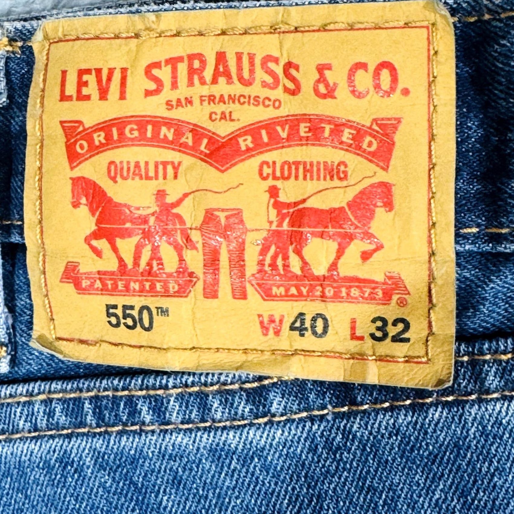 Levi's Levi's 550 Jeans Mens 40x32 Blue Medium Wash Relaxed Straight Denim Zip Fly Size US 40 / EU 56 - 7 Thumbnail