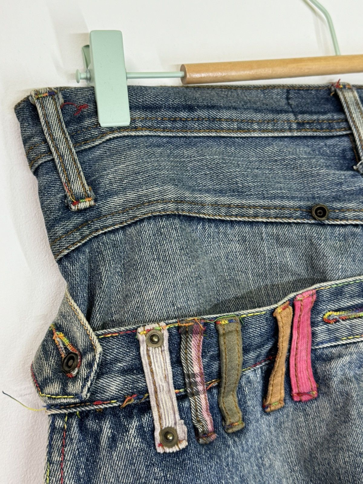 Japanese Brand BREATH MINT DOUBLE WAIST DISTRESSED DENIM PANTS Size US 32 / EU 48 - 15 Thumbnail