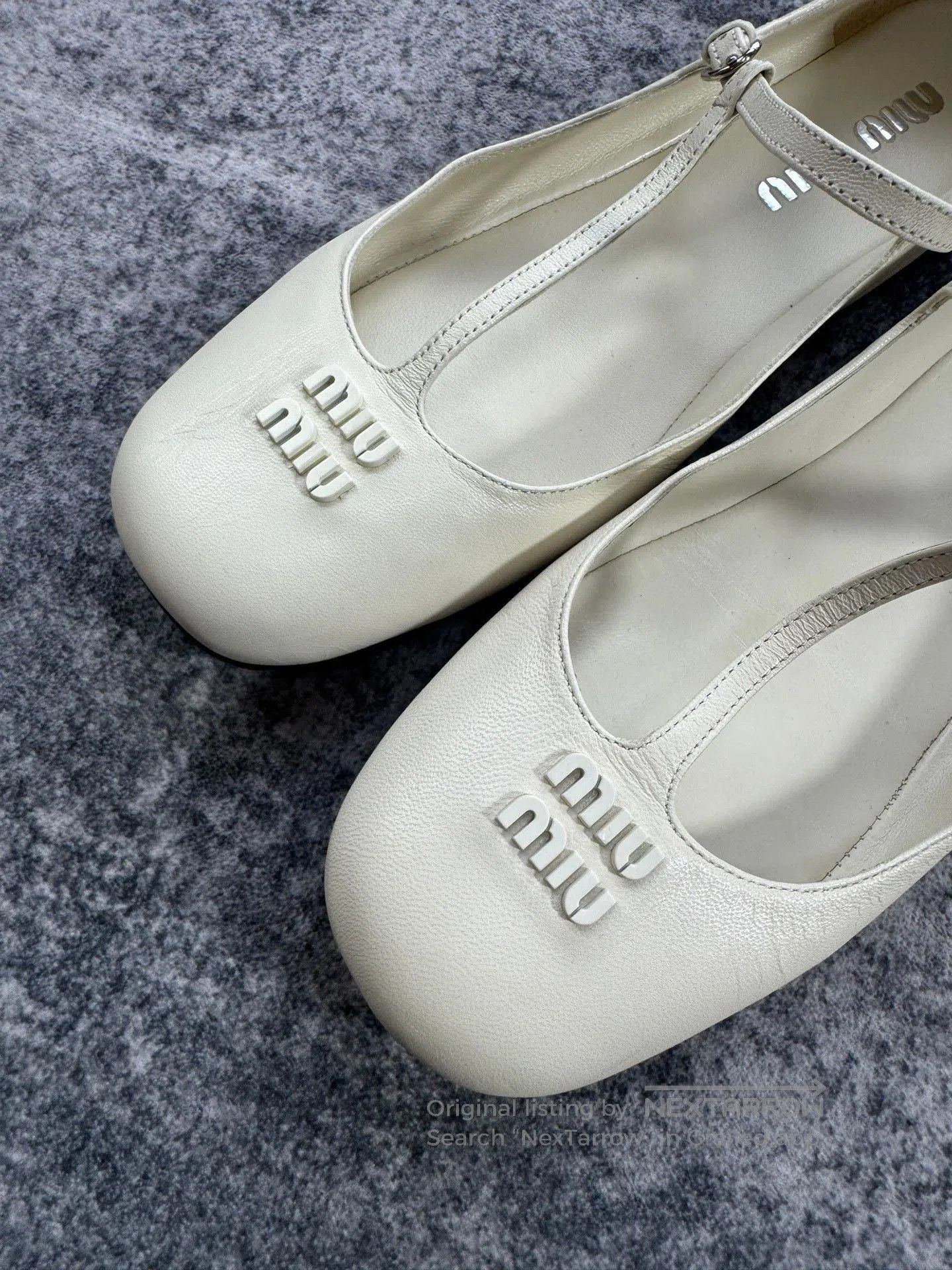 Miu Miu Miu Miu Lambskin Letter Logo Flat Shoes. Size US 6.5 / IT 36.5 - 4 Thumbnail