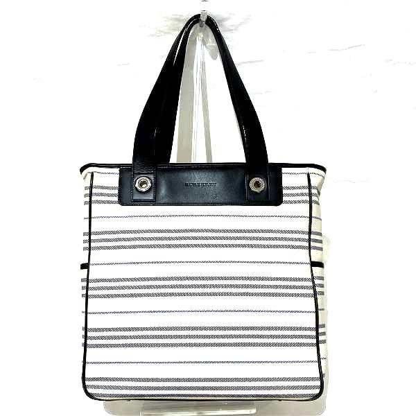 image of Burberry Striped Canvas Handbag in Brown, Women's