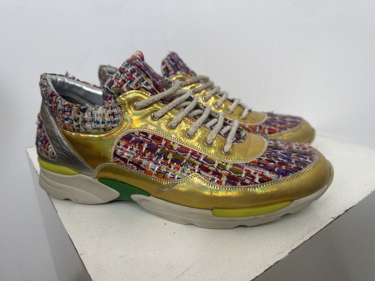 Chanel Tweed Lambskin Runway Sneakers - RAINBOW TWEED Size US 9 / EU 42 - 2 Thumbnail