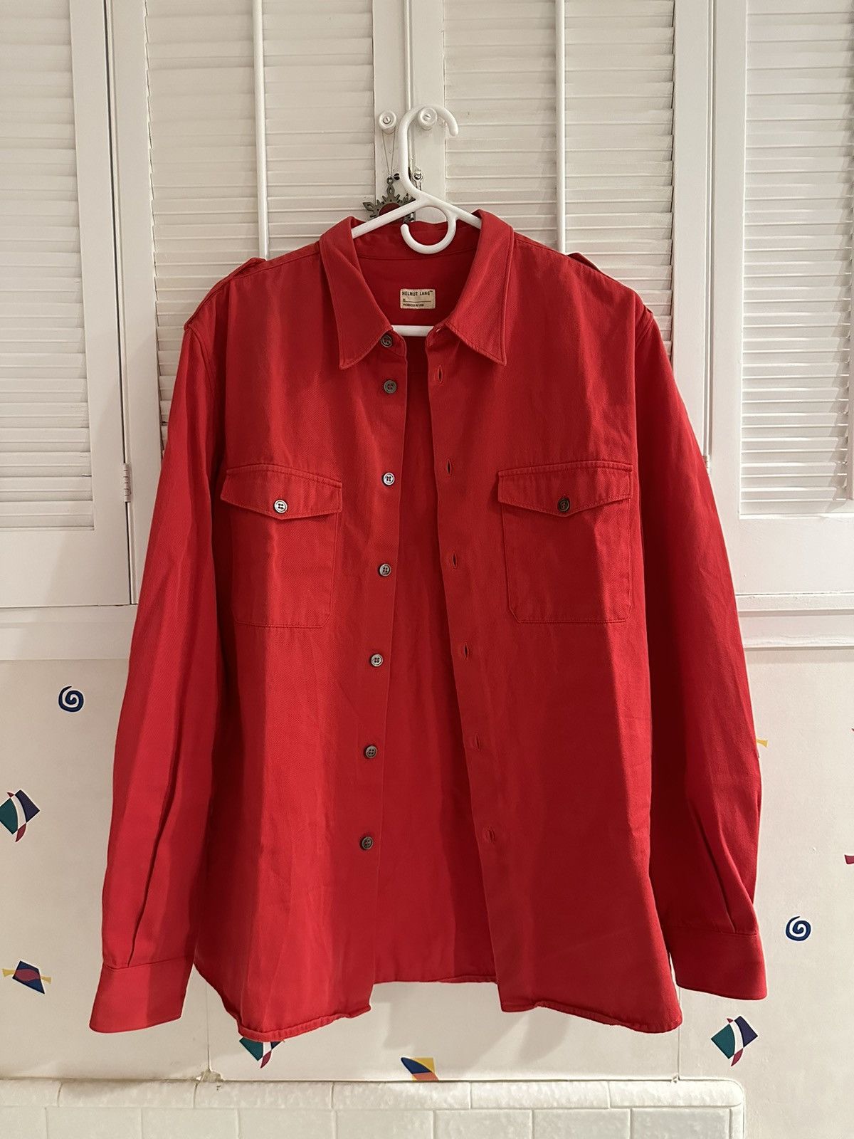 Helmut Lang SS1997 Military Officer’s Shirt in Red Size US M / EU 48-50 / 2 - 5 Thumbnail