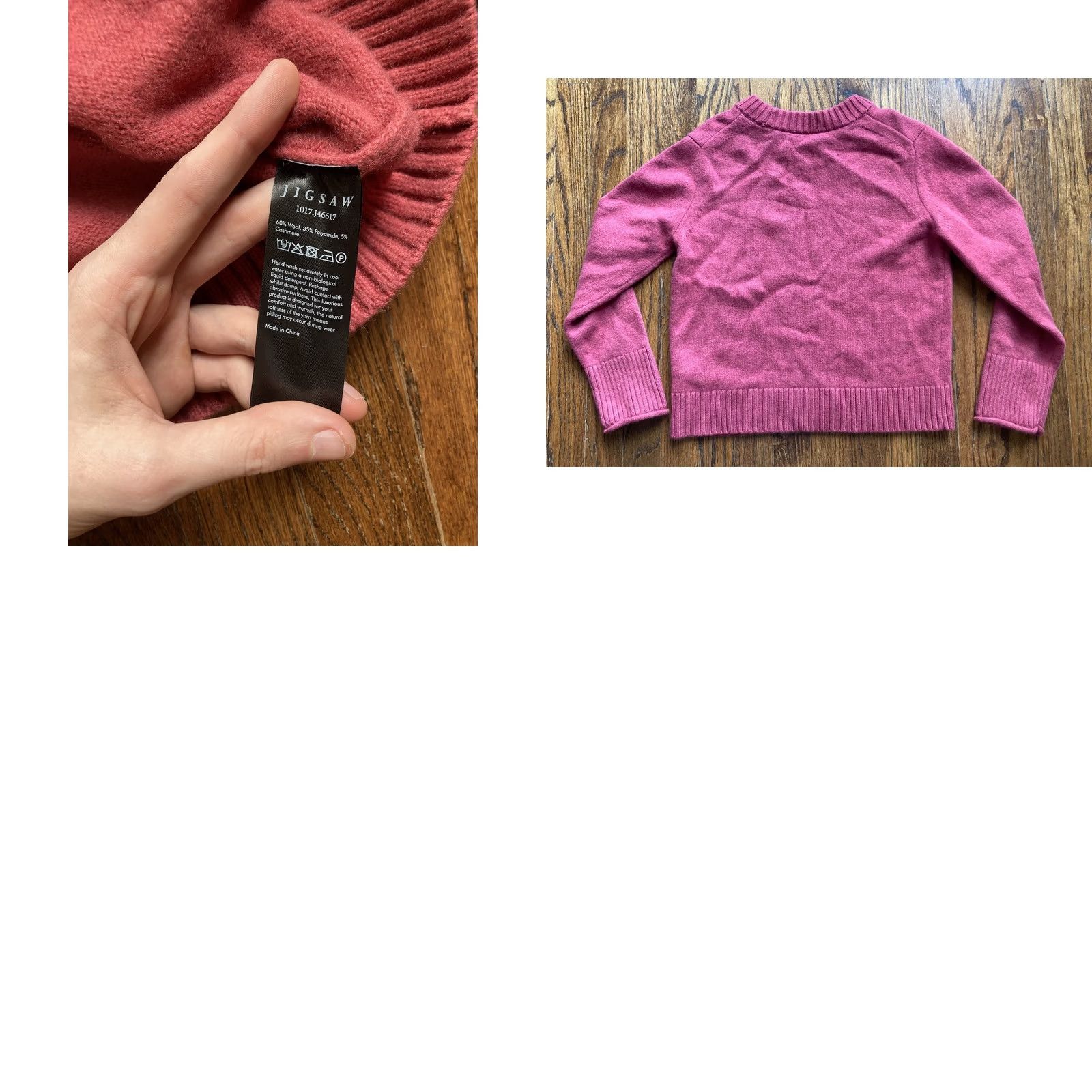 Jigsaw Jigsaw Sweater Womens Medium Pink Wool Cashmere Pullover Knit Crew Neck Long Sleeve Women M Pink Wool Cashmere Knit Pullover Size M / US 6-8 / IT 42-44 - 8 Thumbnail