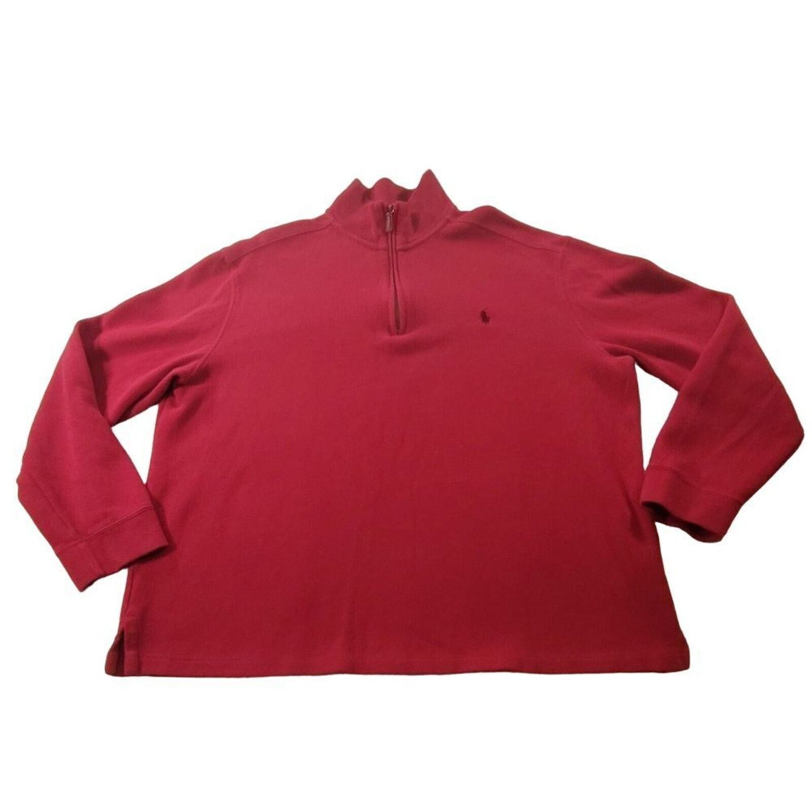 Polo Ralph Lauren VTG Polo Ralph Lauren Pullover 1/4 Zip Pullover Mens XL Red Size US XL / EU 56 / 4 - 2 Thumbnail