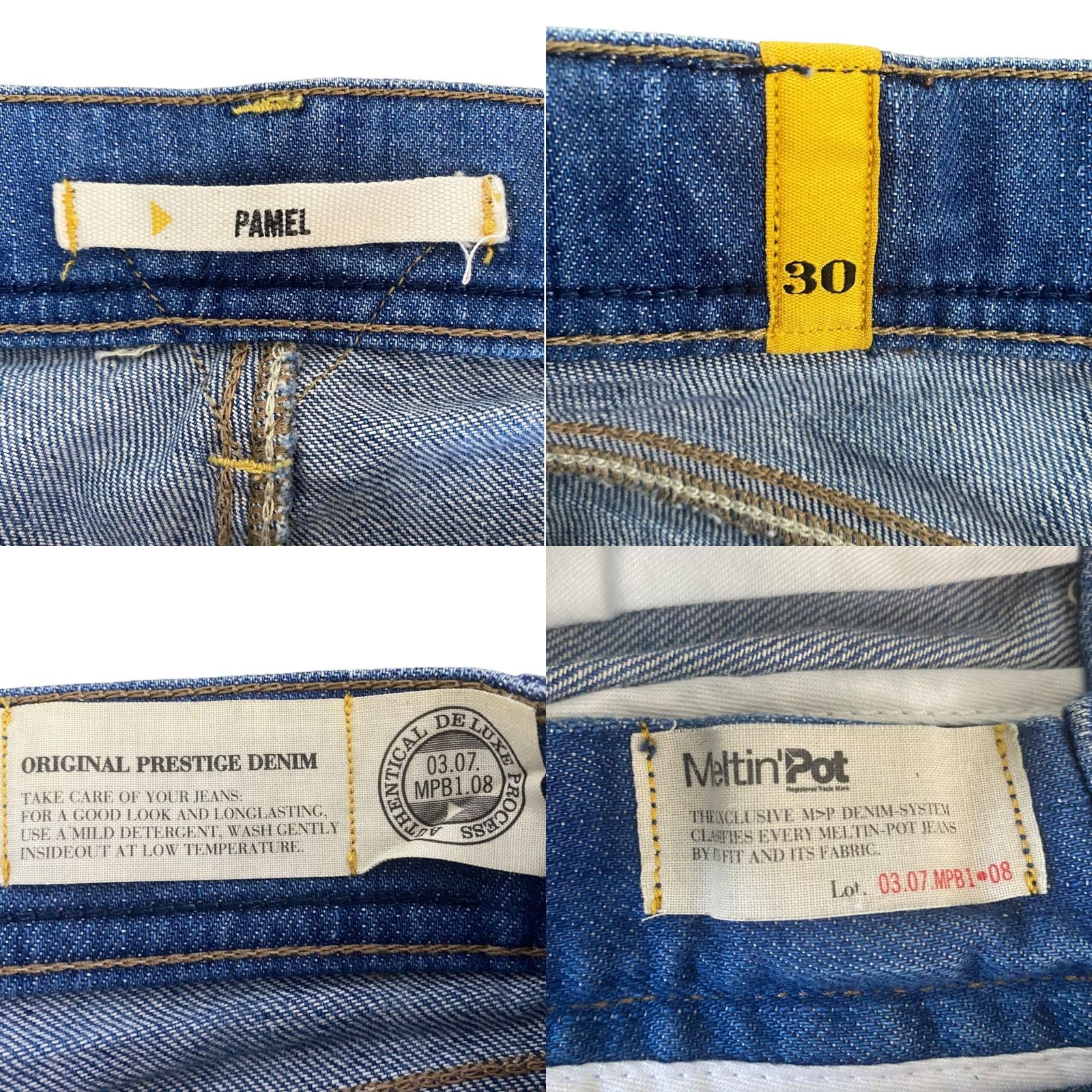 Denime Meltin' Pot Pamel Bermuda Jean Shorts Women's 30 Medium Wash Denim Blue 5-Pocket Style Bermuda, 98% Cotton 2% Elastane Womens/Plus? Size 30" / US 8 / IT 44 - 8 Thumbnail