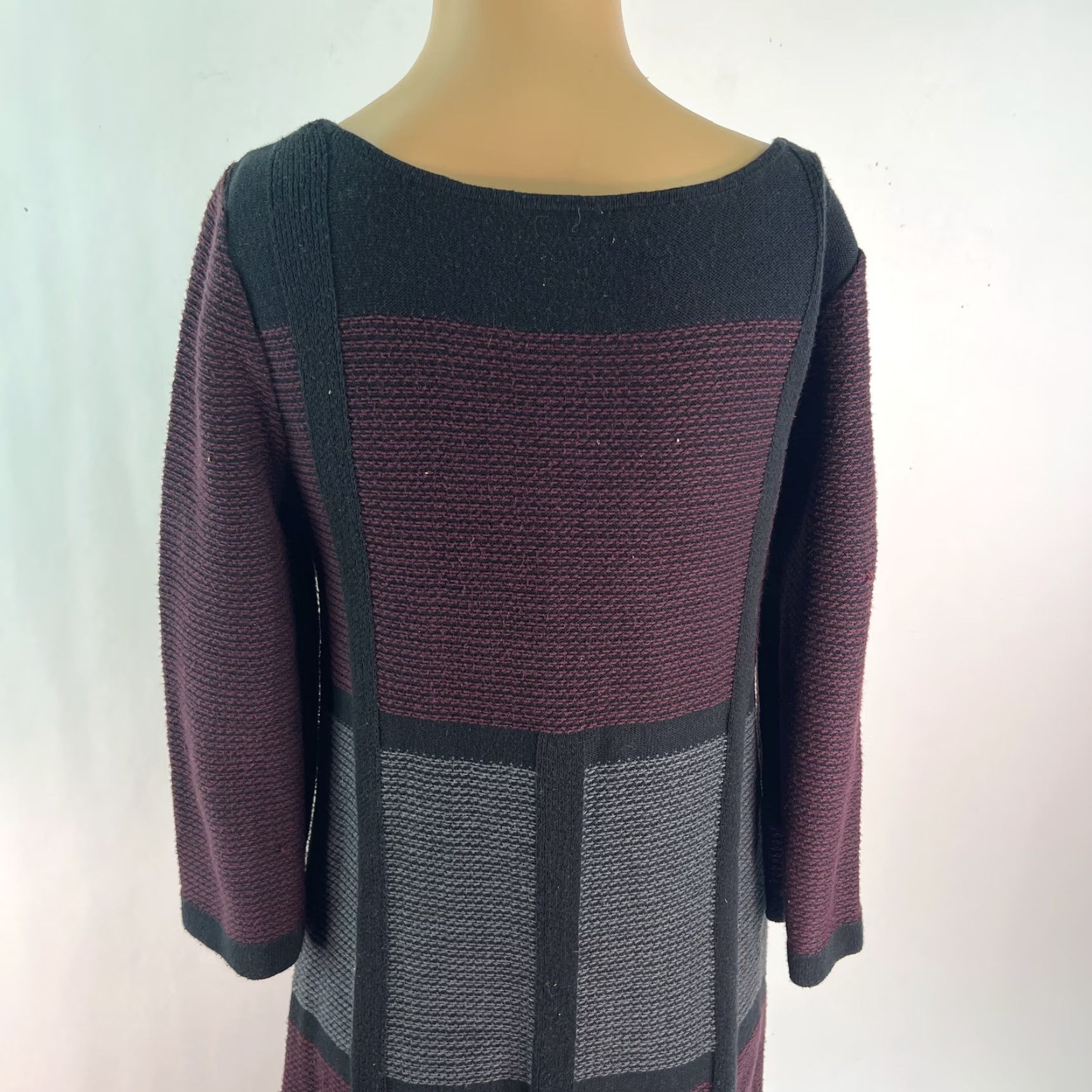 Vintage So Wear It Declare It Womens 3/4 Sleeves Square Neck Burgundy Sweater Dress Sz L Size L / US 10 / IT 46 - 3 Thumbnail