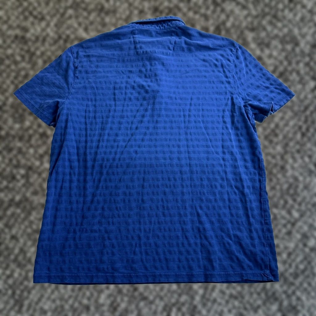 John Varvatos John Varvatos Star USA Polo Shirt Pique Knit Striped Texture Men L Blue Size US L / EU 52-54 / 3 - 1 Thumbnail