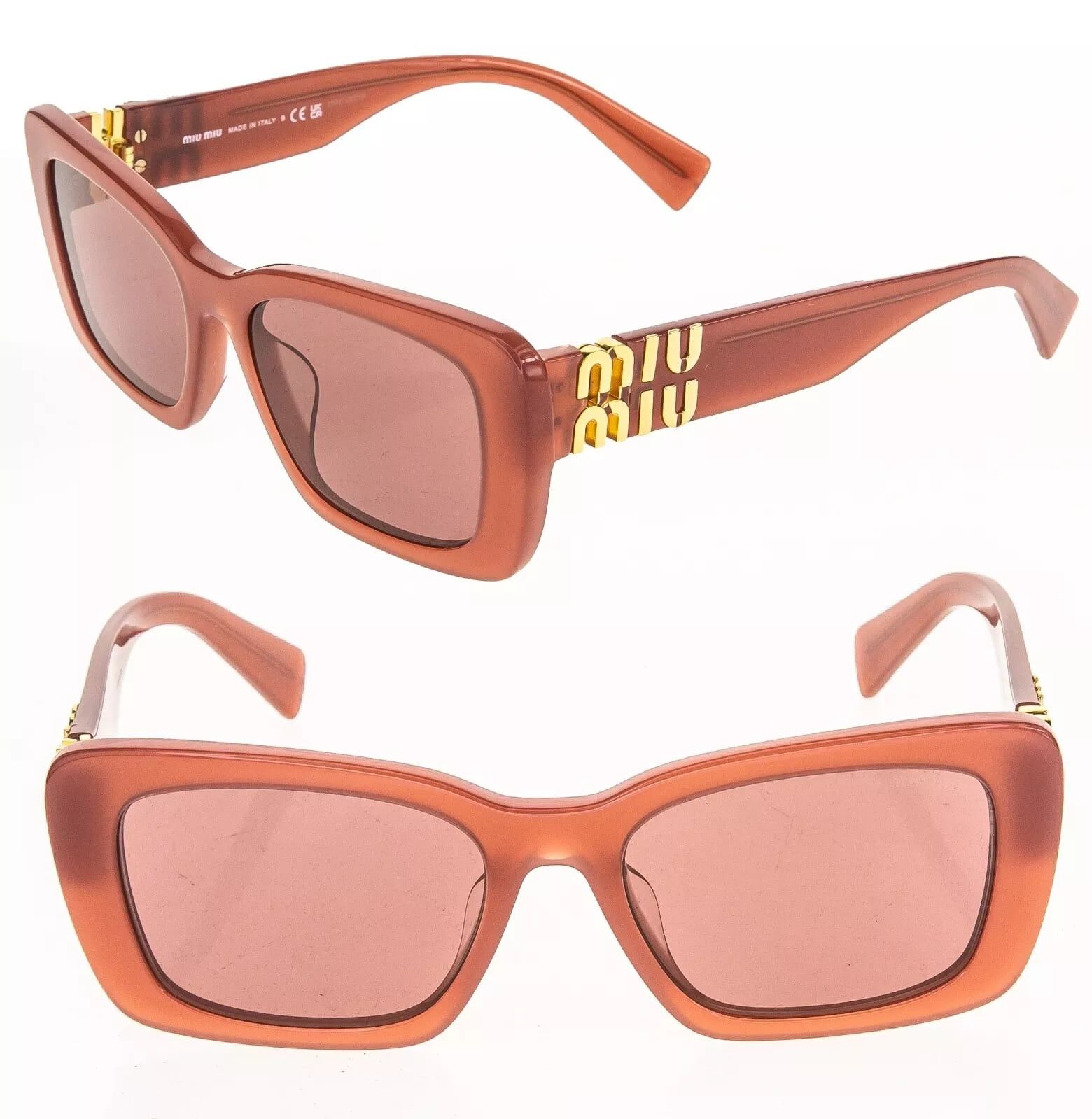 Miu Miu MIU MIU LOGO MU07YS Cognac Opal Violet Geometric Luxury 07Y Size ONE SIZE - 1 Thumbnail