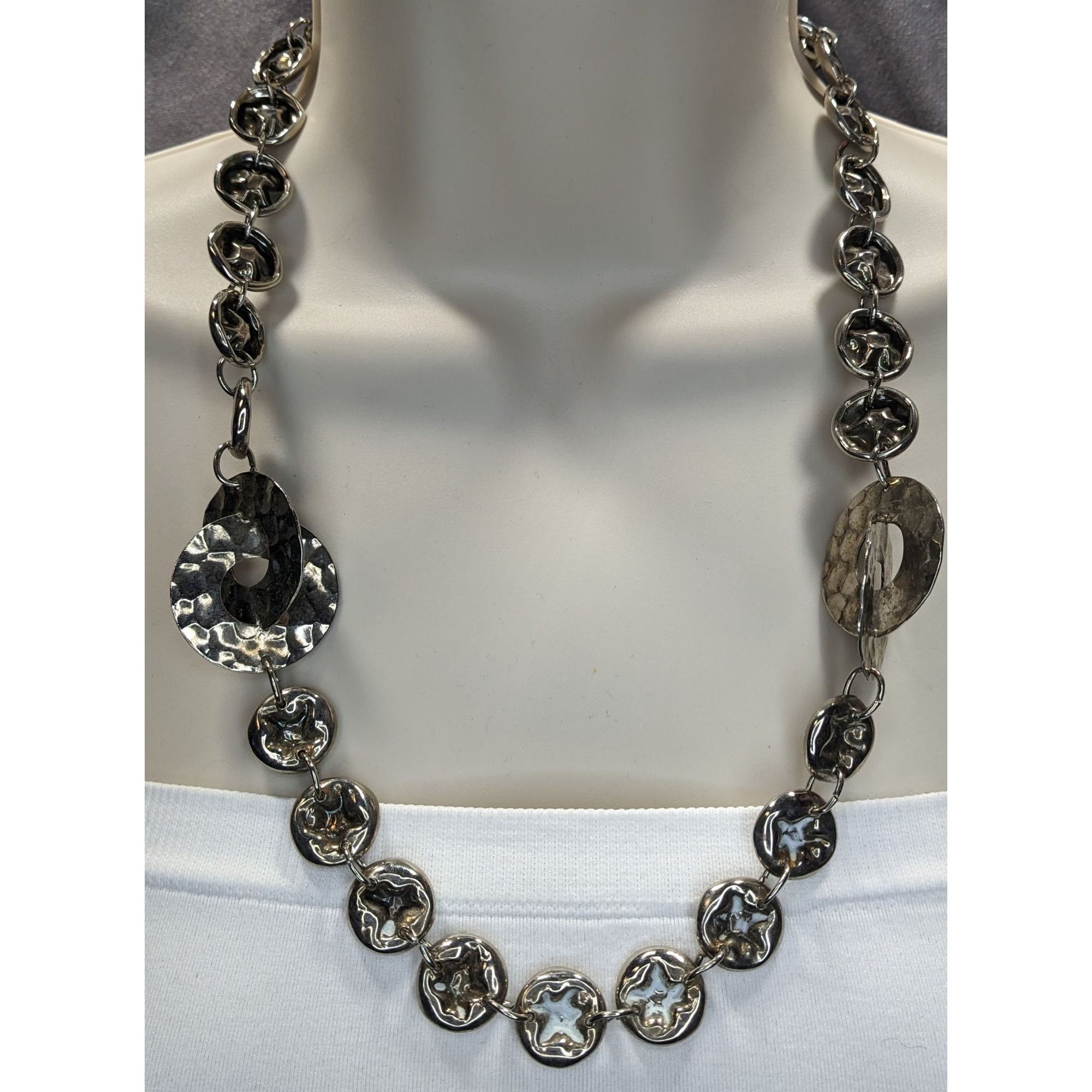 Other Brutalist Hammered Crushed Link Necklace Size ONE SIZE - 1 Thumbnail
